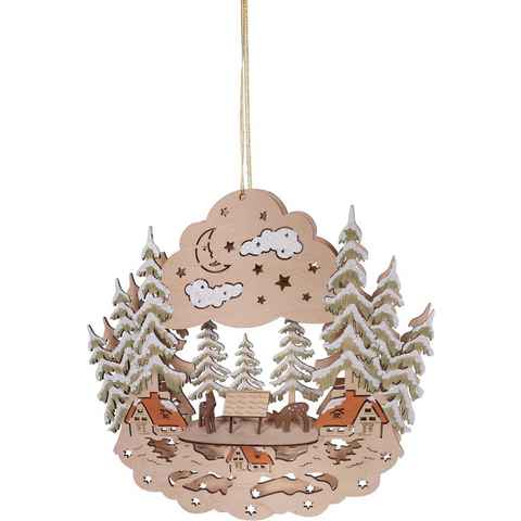 Myflair Möbel & Accessoires Dekoobjekt Weihnachtsdeko mit LED-Beleuchtung (1 St), aus Holz, Höhe ca. 29 cm