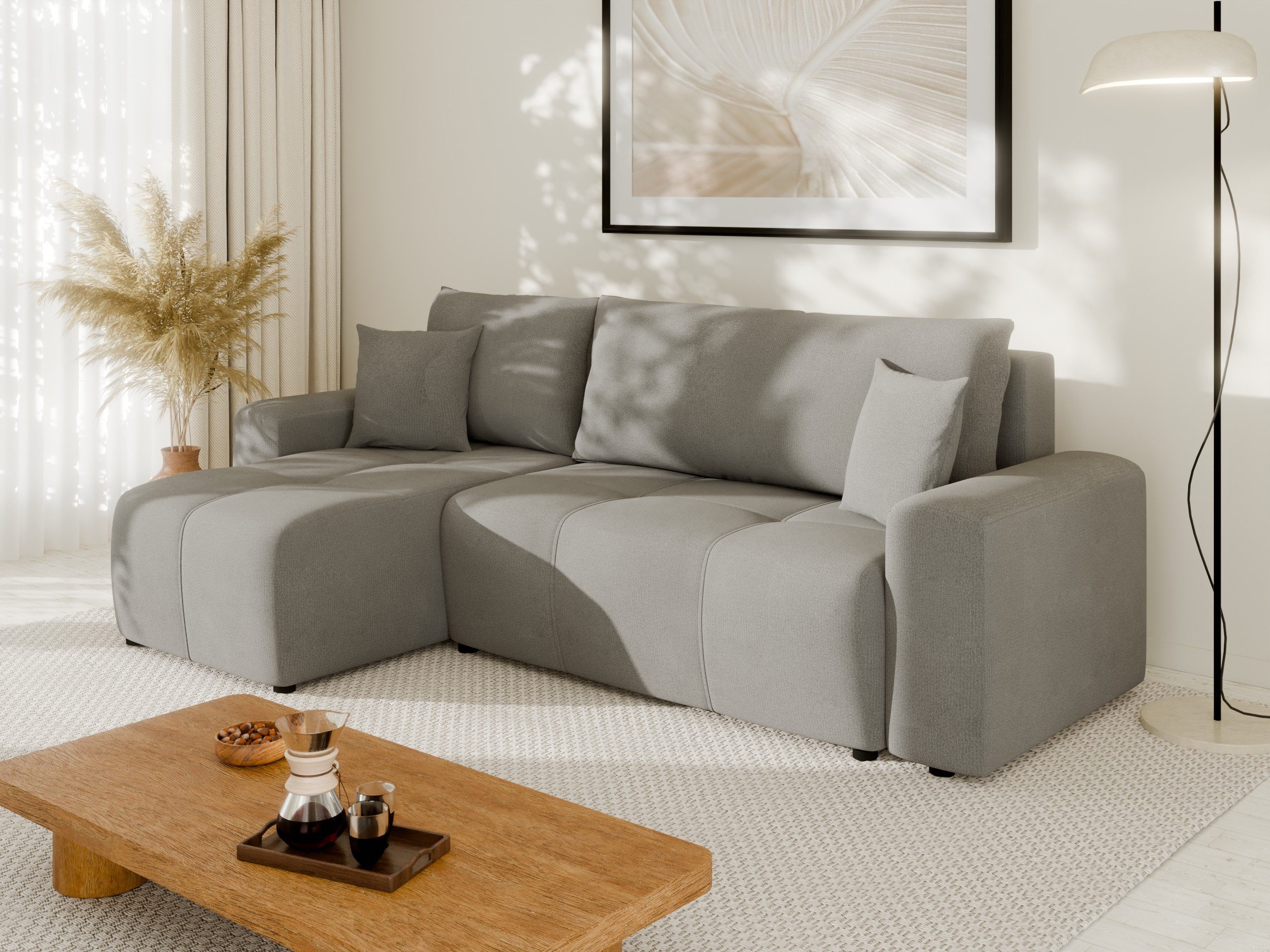 PANDA MÖBEL GmbH Ecksofa NOLANI Ecksofa mit Schlaffunktion & Bettkasten – Modern & Bequem
