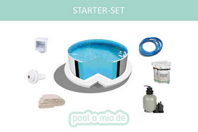 Poolomio Pool STARTER SET Stahlwandpool Rund Ibiza Ø 400 x 120 cm (Set)