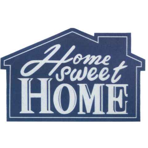 Fußmatte Home sweet Home Haus, my home, Motivform, Höhe: 6 mm, Türvorleger, mit Spruch, Robust, Pflegeleicht, Rutschfest