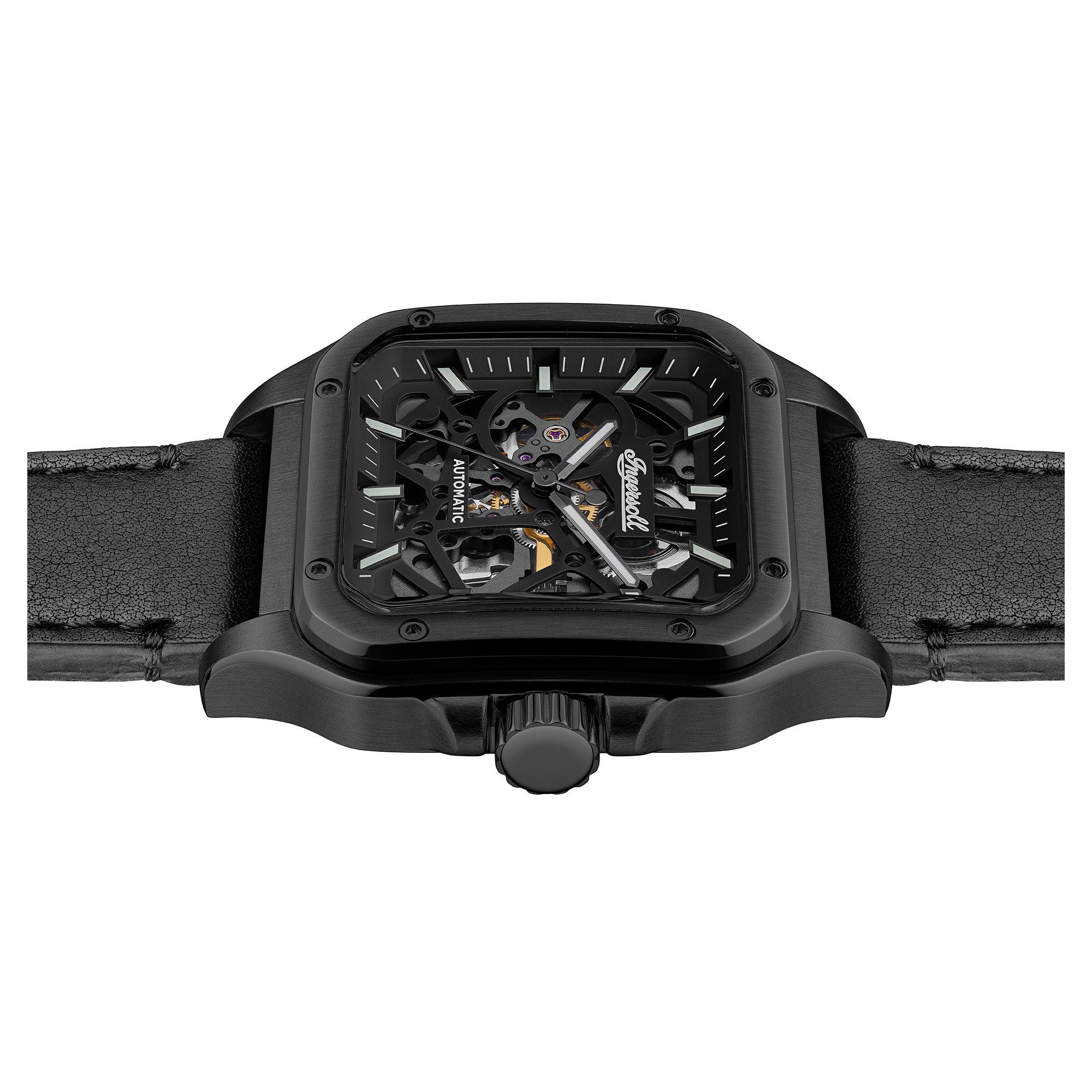 Ingersoll Automatikuhr The Ollie I14504, Armbanduhr, Herrenuhr, Mechanische Uhr, Lederarmband, analog