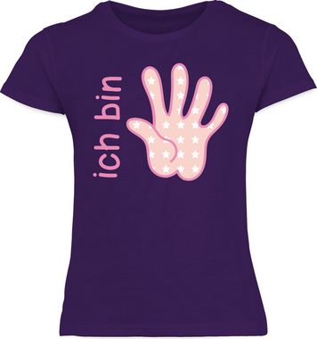 Shirtracer T-Shirt Ich bin fünf Zeichensprache rosa 5. Geburtstag
