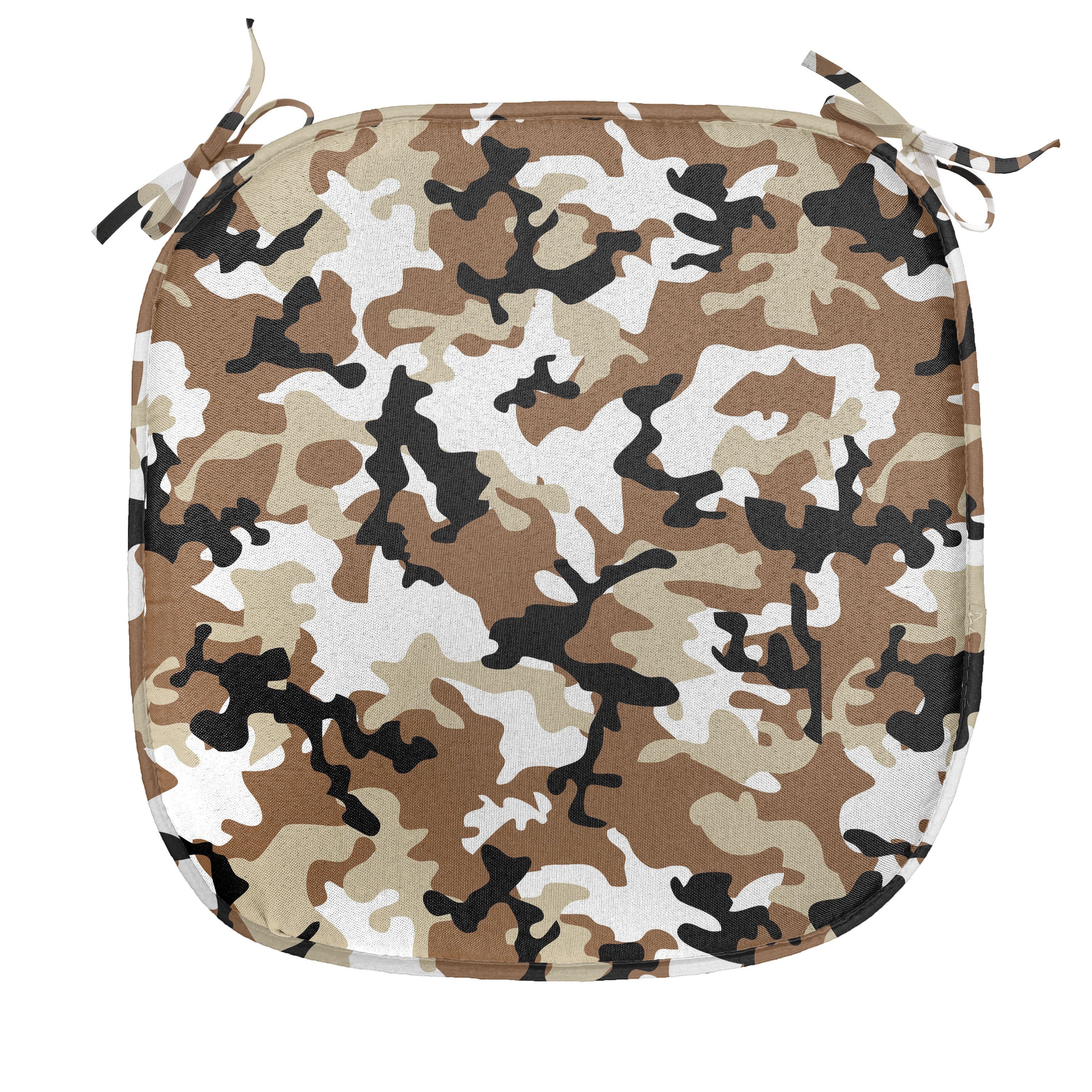 Abakuhaus Stuhlkissen Dekoratives wasserfestes Kissen mit Riemen für Küchensitze, Abstrakt Camo Stil Shades