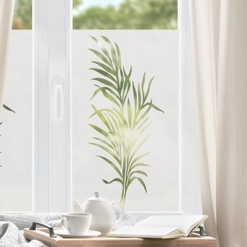 Fensterfolie statisch haftend Motiv Fensterdeko Farn II Blume, Bilderdepot24, blickdicht, Sichtschutzfolie selbsthaftend & repositionierbar inklusive Anleitung, Innen Fenster Tür Balkontür Küche Badezimmer Wohnzimmer Schlafzimmer