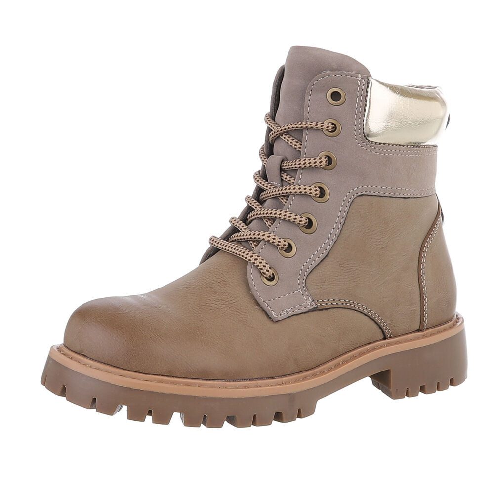 Ital-Design Damen Schnürschuhe Freizeit Stiefelette (87531887) Blockabsatz günstig online kaufen