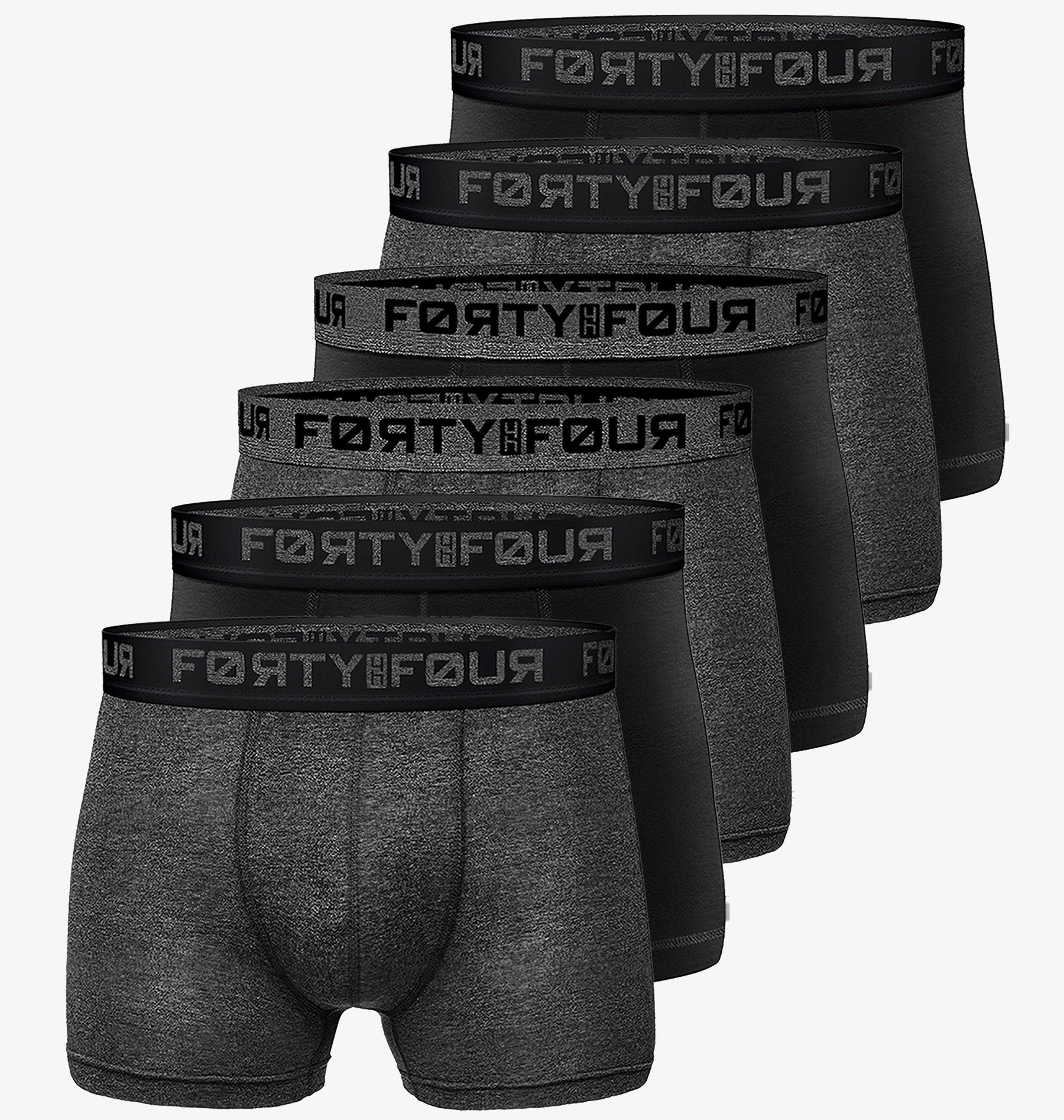 FortyFour Boxershorts Herren Männer Unterhosen Baumwolle Premium Qualität perfekte Passform (Vorteilspack, 6er Pack) S - 7XL