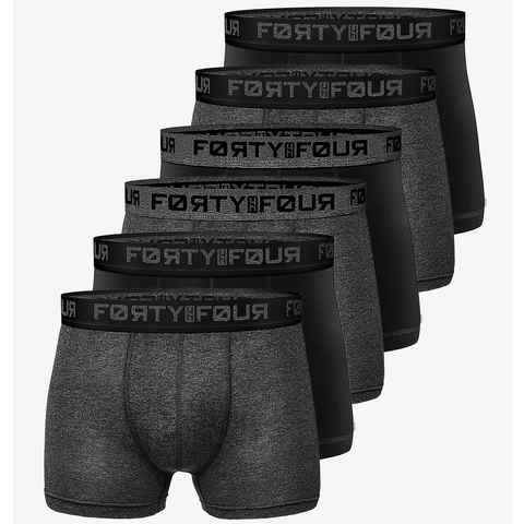 FortyFour Boxershorts Herren Männer Unterhosen Baumwolle Premium Qualität perfekte Passform (Vorteilspack, 6er Pack) S - 7XL