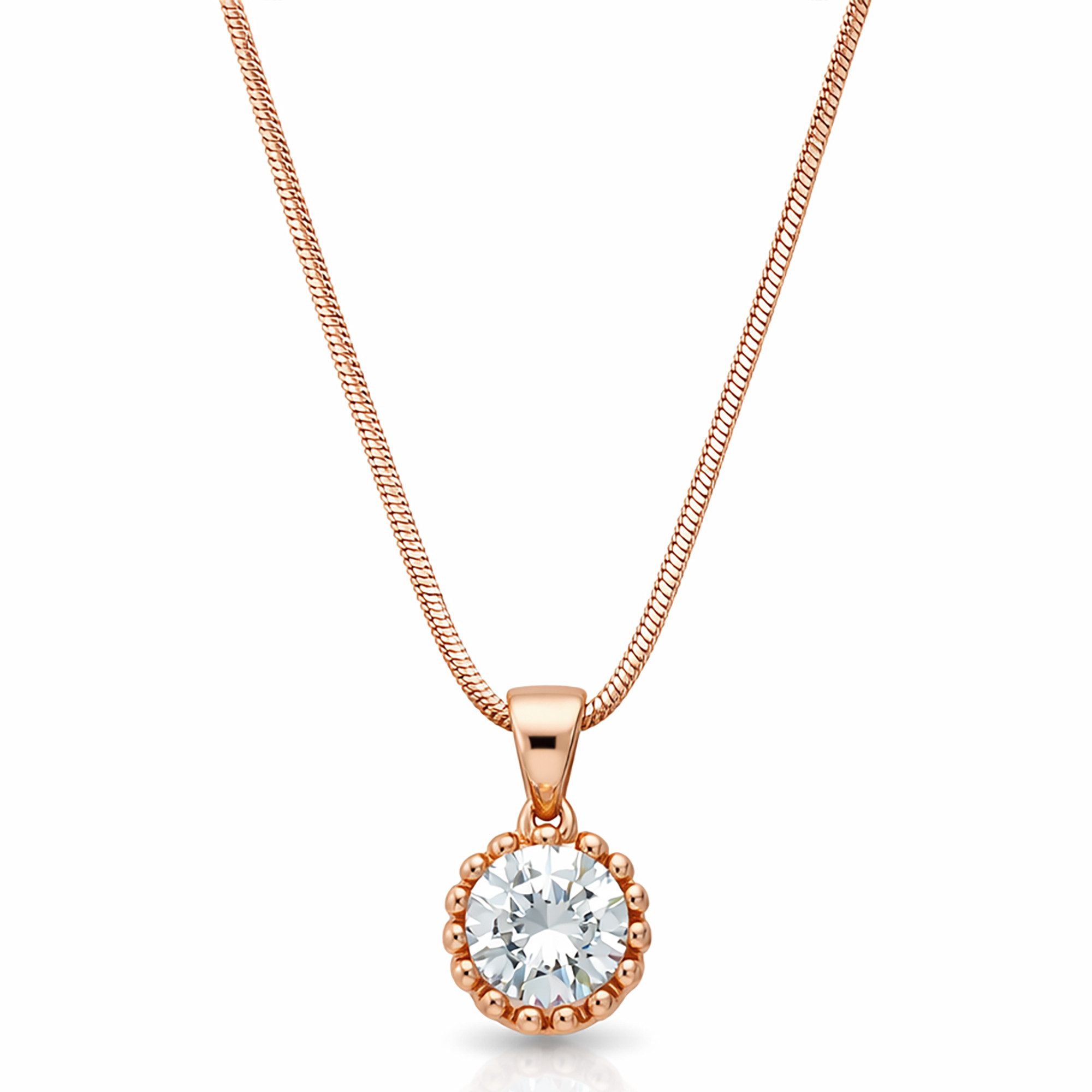LÖB Kette mit Anhänger 18K Roségold Vergoldet Kette Zirkonia Stein Tropfen günstig online kaufen