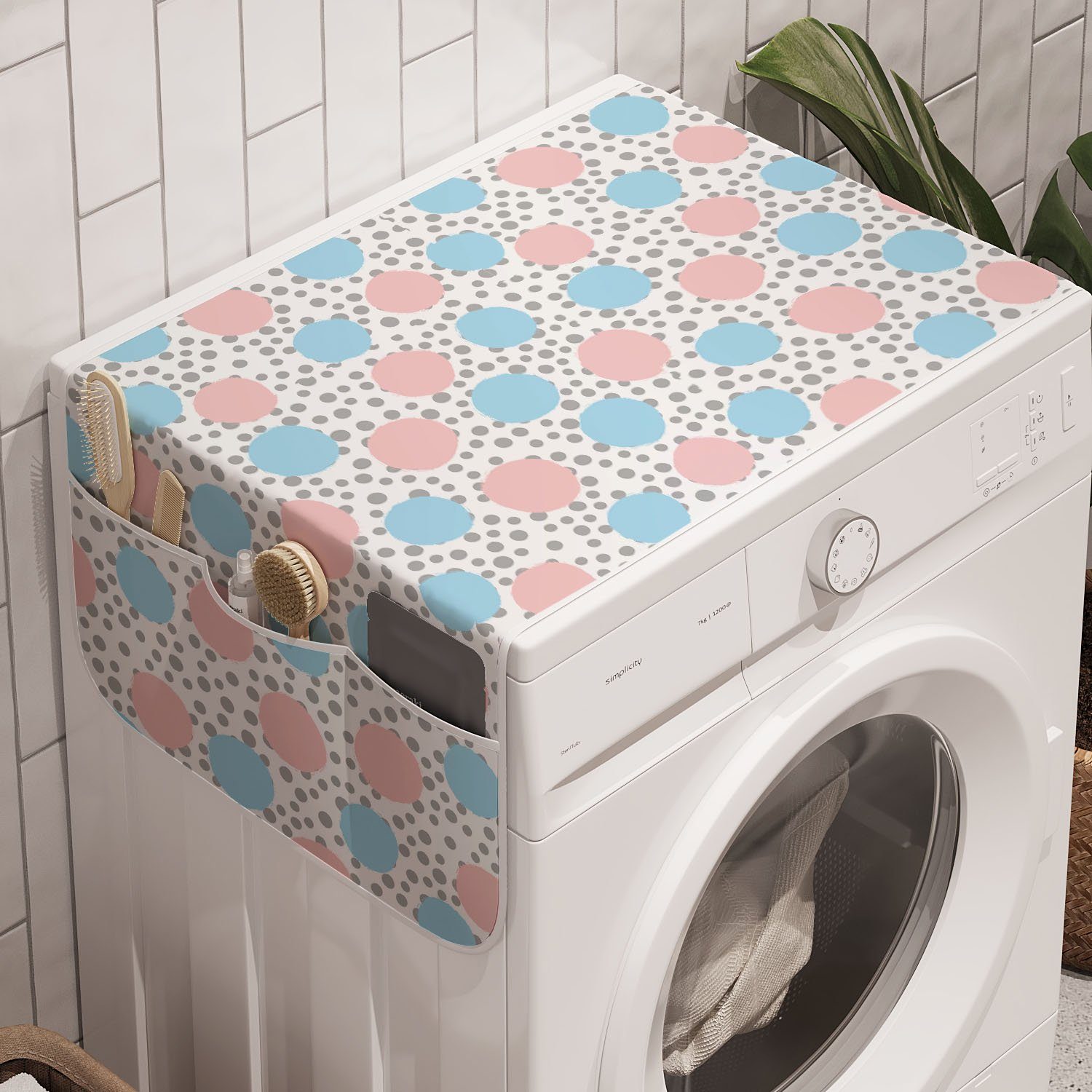 Pastel und Abakuhaus Punktmuster Trockner, Circles Badorganizer Anti-Rutsch-Stoffabdeckung Kinder Waschmaschine für