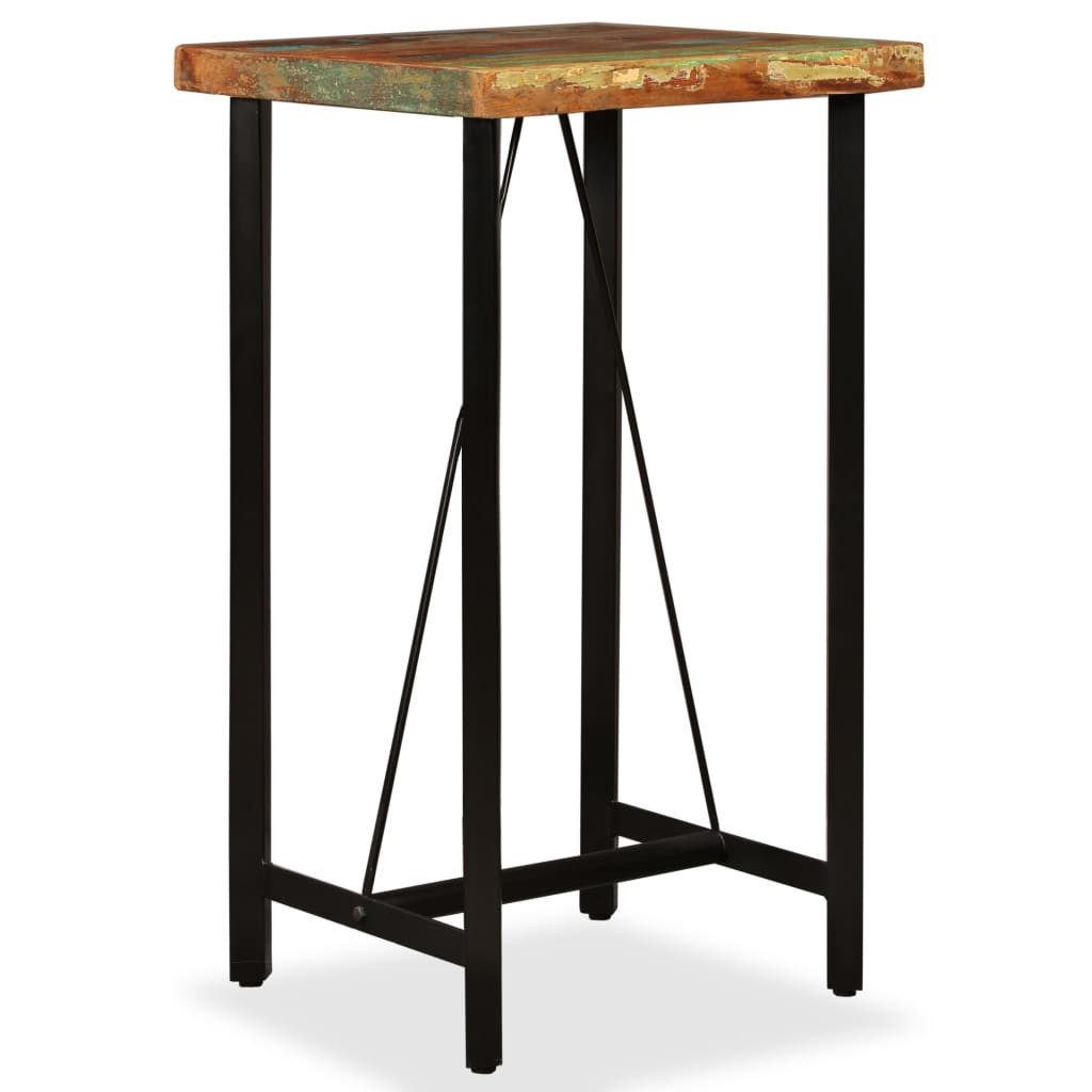 vidaXL Essgruppe 3-tlg. Bar-Set Altholz Massiv, Echtleder und Canvas, (2-tlg)