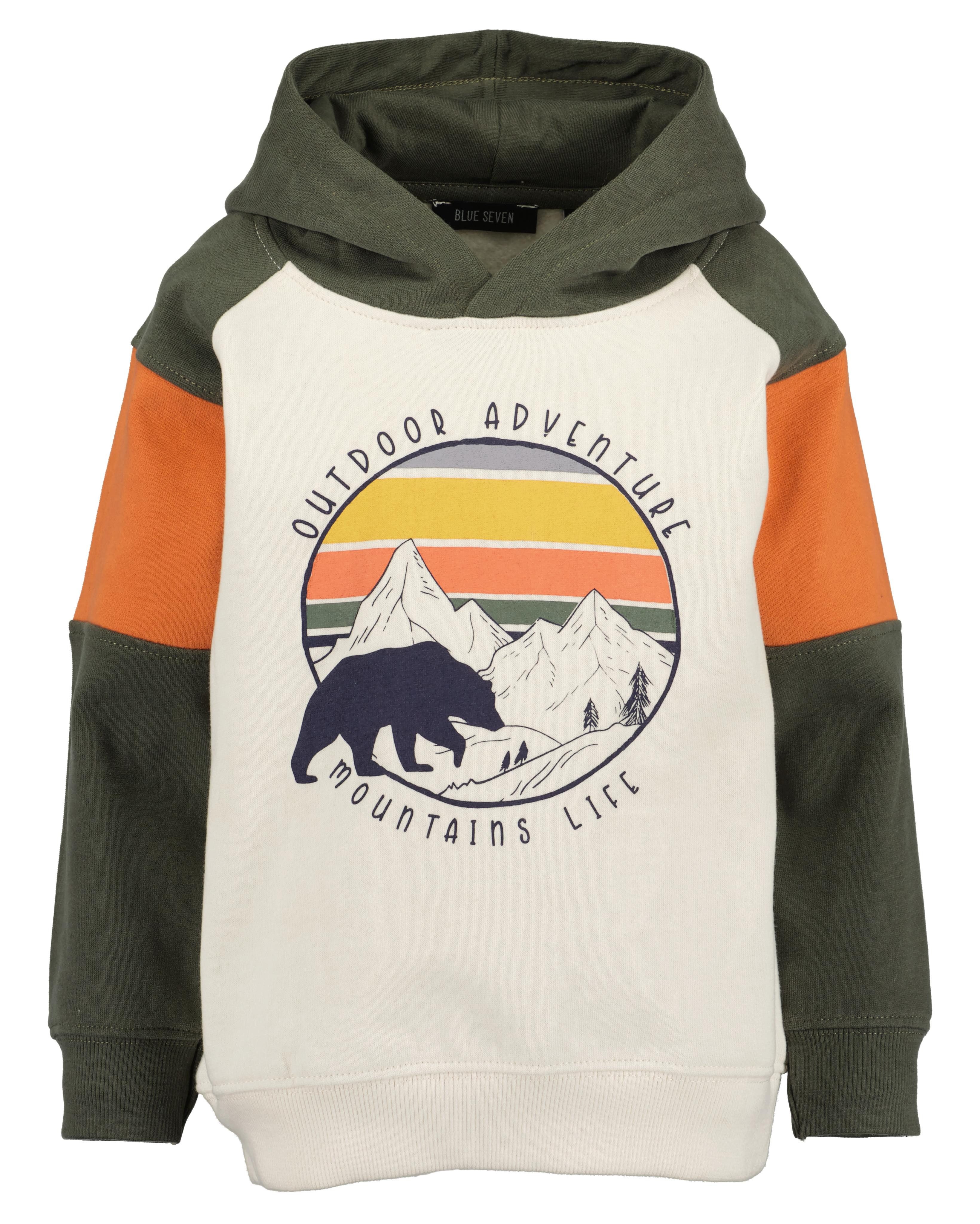 Blue Seven Kapuzensweatshirt mit großem Adventure-Frontmotiv und im Colorblocking-Look