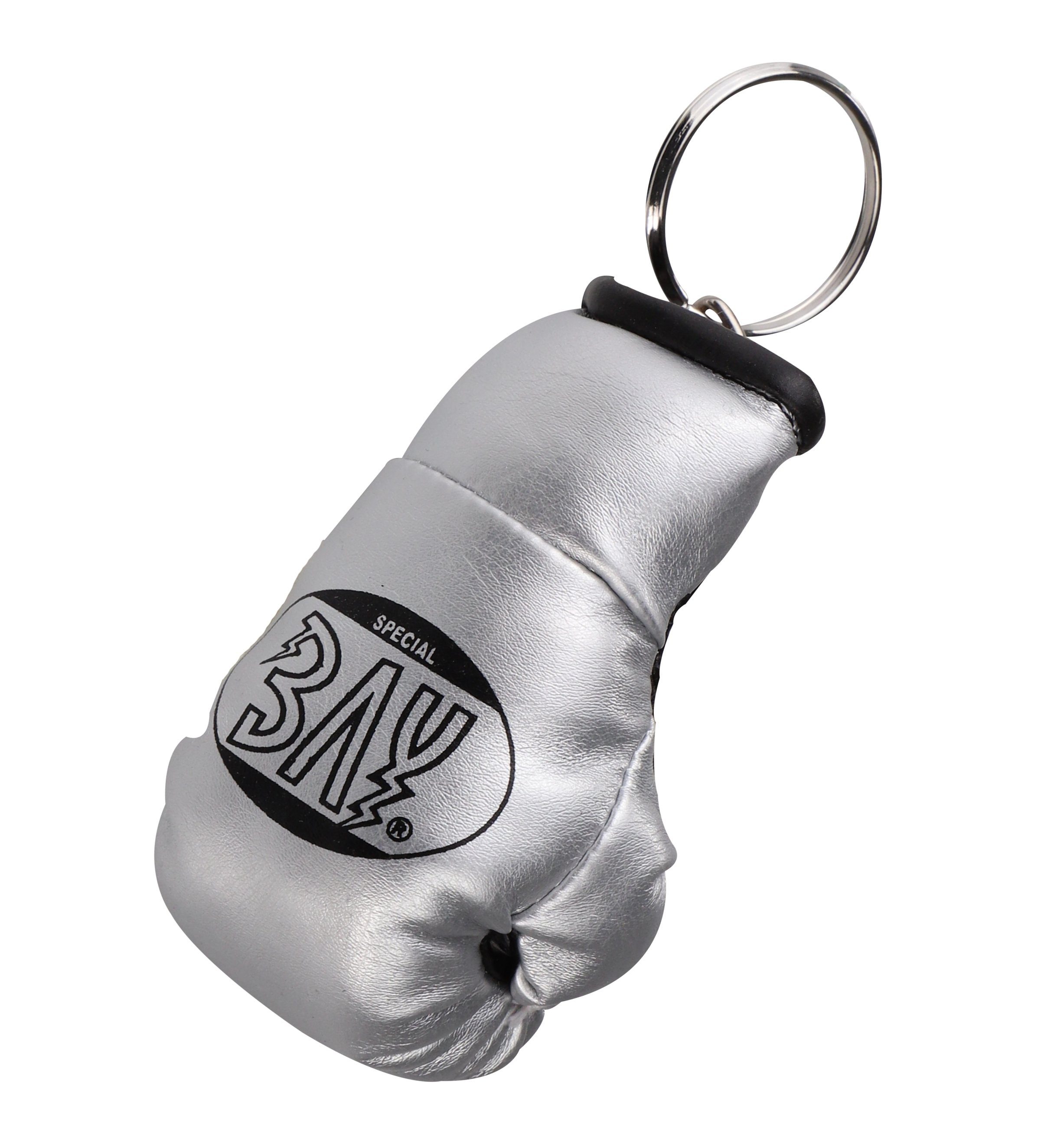 BAY-Sports Schlüsselanhänger Mini- Boxhandschuhe Deko Boxen Geschenk Miniboxhandschuhe (Stück), Geschenkidee, Kampfsport, Kickboxen, Thaiboxen, Muay Thai, MMA silber