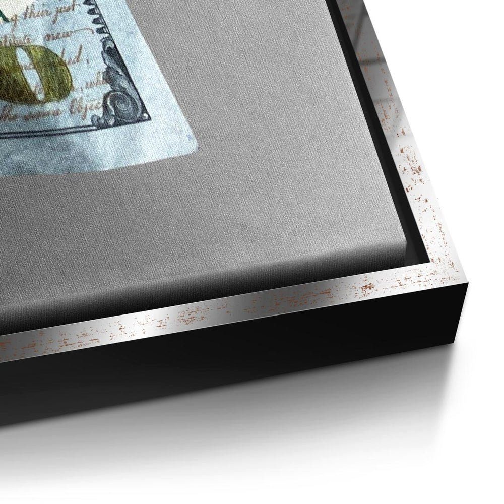 Money Motivationsbild goldener V2 Premium DOTCOMCANVAS® Crumble Leinwandbild, Rahmen -
