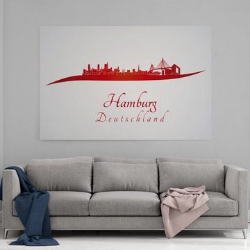 Hustling Sharks Leinwandbild Stadt als Skyline Leinwandbild "Hamburg" - Einzigartige Wanddeko, in 7 unterschiedlichen Größen verfügbar