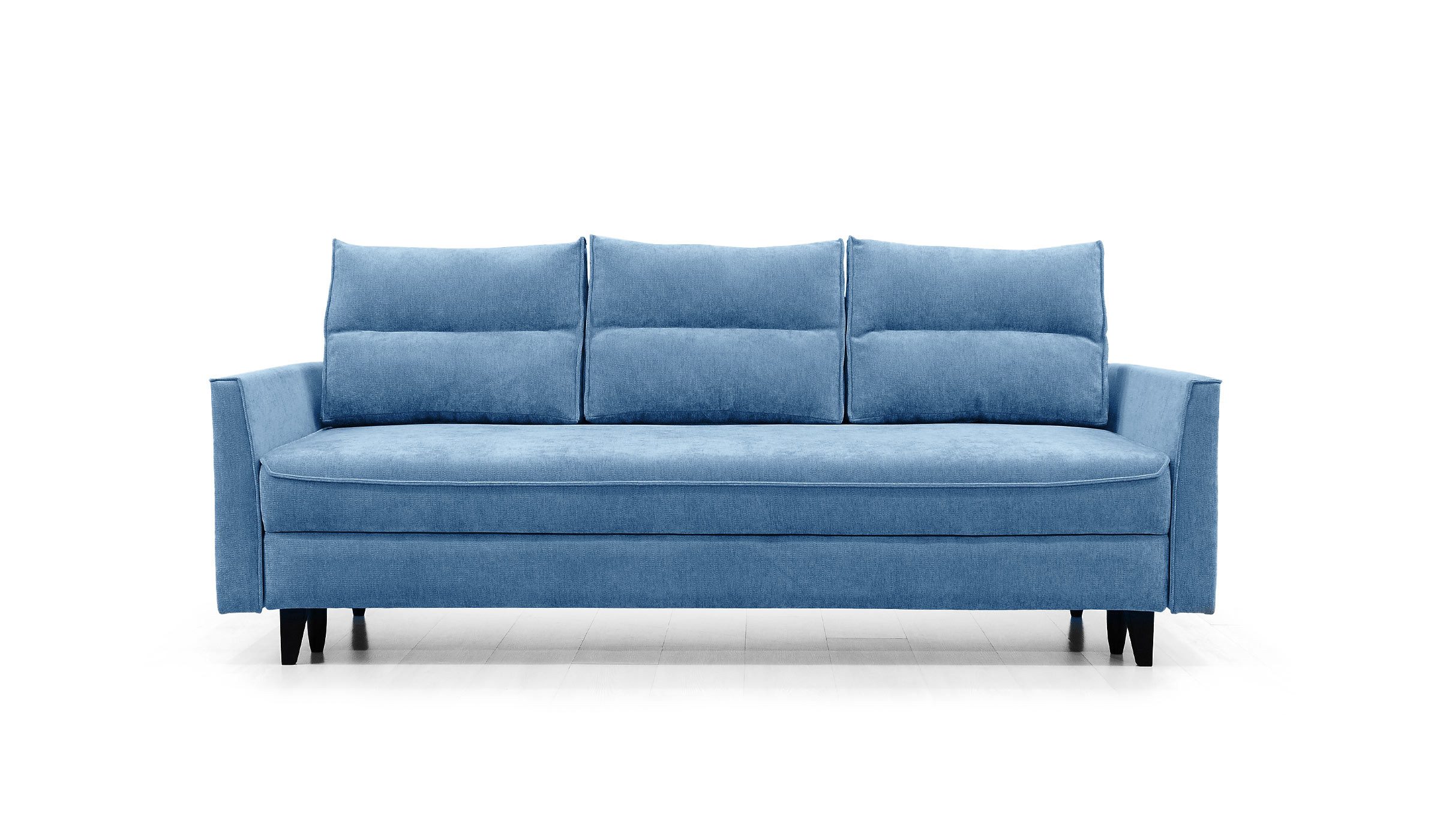 Hygger Möbelhaus Schlafsofa Loki mit Bettkasten im exklusiven Möbelstoff Priority, Liegefläche 145 × 202 cm, Taschenfederkern, Füße aus massivem Eschenholz, versandkostenfrei innerhalb Deutschlands, hergestellt in Europa