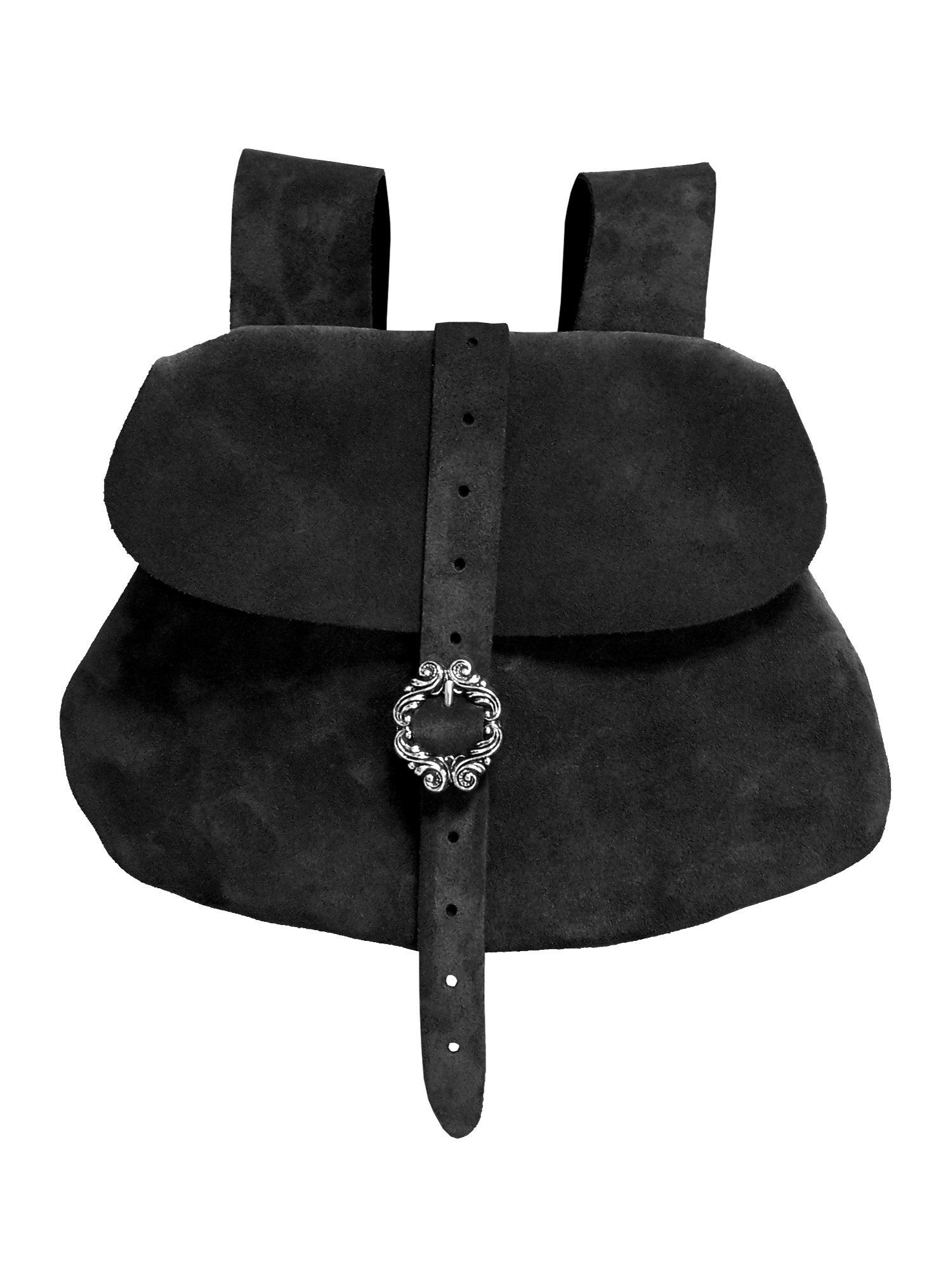 Andracor Kostüm Leder Gürteltasche - Mittelalter LARP Reenactment, Hochwertige Mittelalter Gürteltasche aus Veloursleder von Andracor, h
