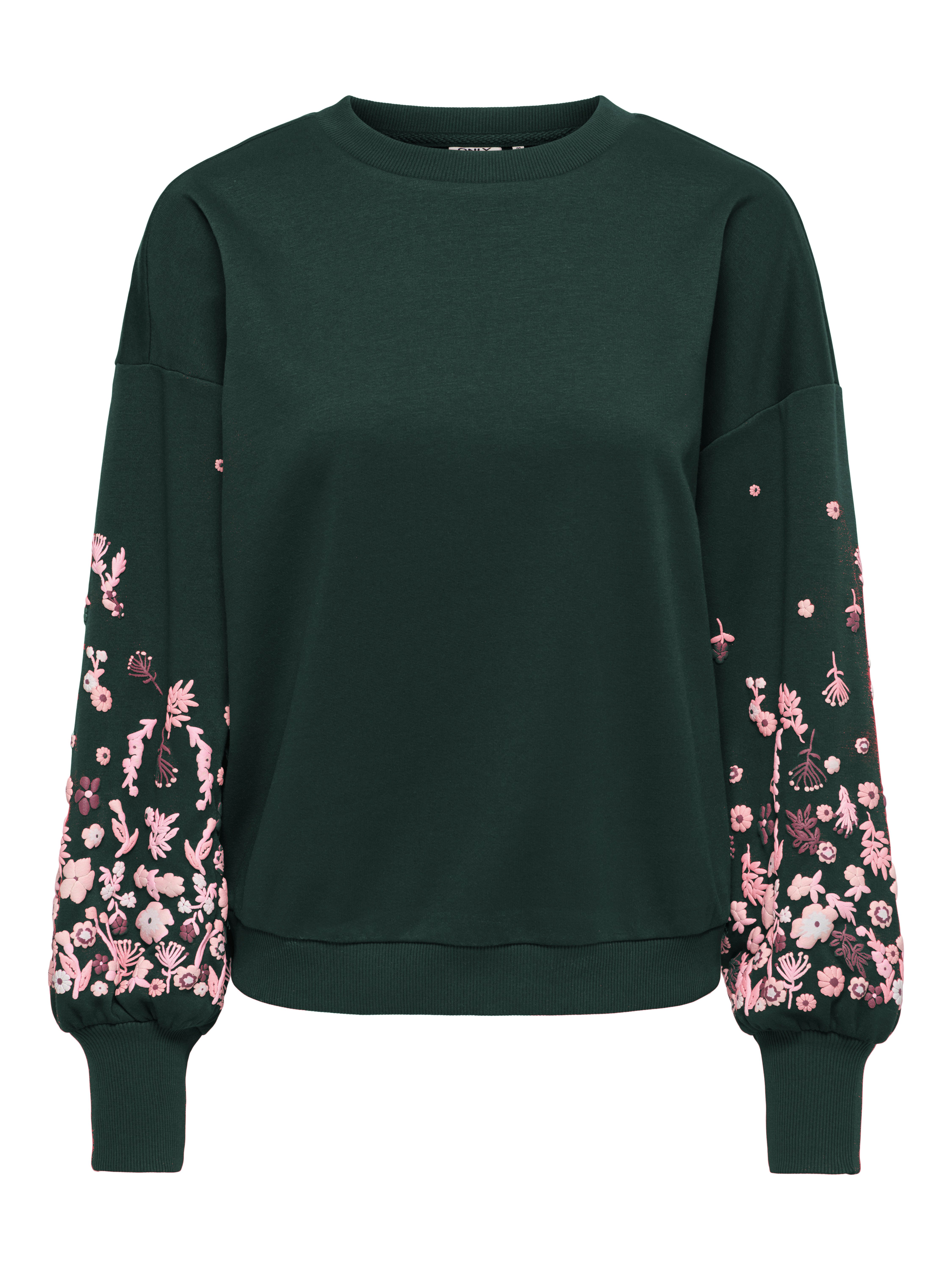 ONLY Sweatshirt ONLBROOKE L/S O-NECK FLOWER SWT Baumwollmischung, regular fit