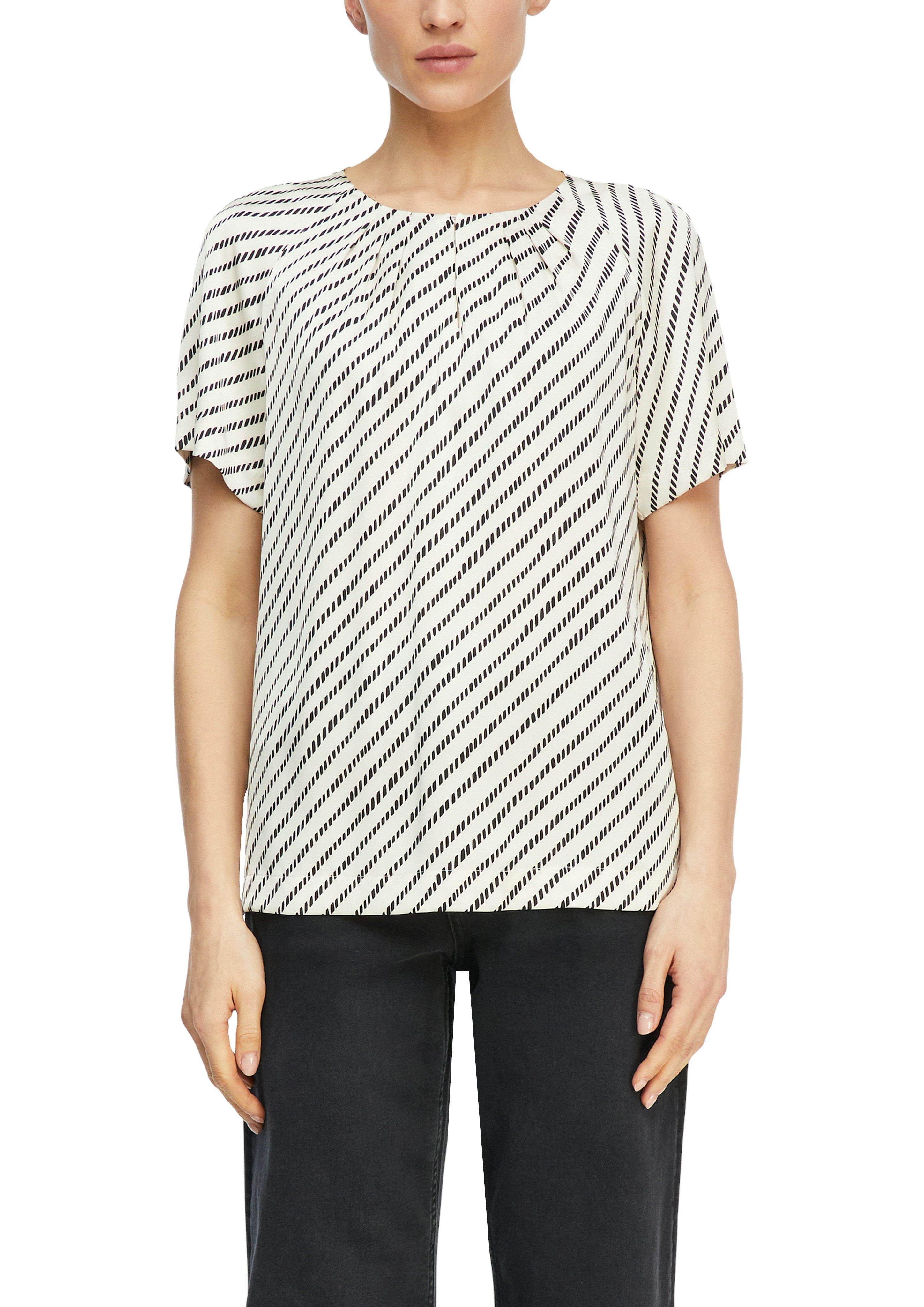 comma Shirtbluse mit Streifen Muster