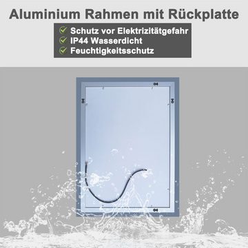 duschspa Badspiegel 45-80 cm Doppel-Touch Schalter Kaltweiß, Beschlagfrei