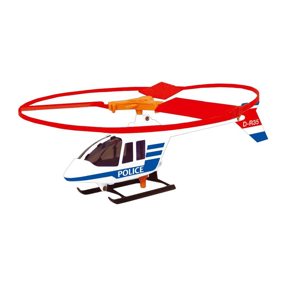 Paul Günther Modellflugzeug Flugmodell Helikopter Polizei rot/weiß/blau Ø27cm Powerzug-Schnellstar