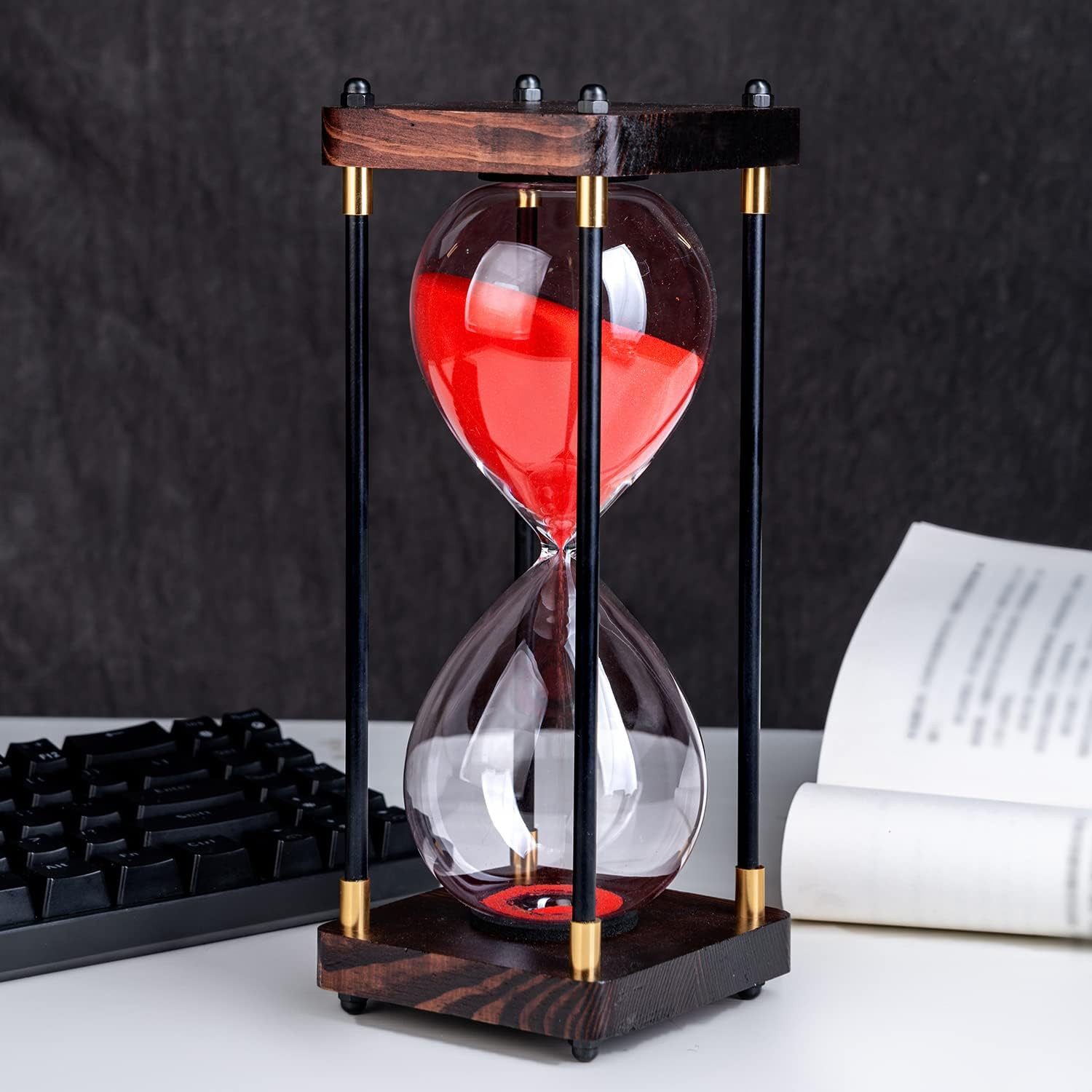 BlingBin Sanduhr 30 Minuten Holz, Sanduhr Deko, Sanduhrgeschenk Sanduhren Groß Für Haus, Schreibtisch, Büro, Hochzeitsdekoration