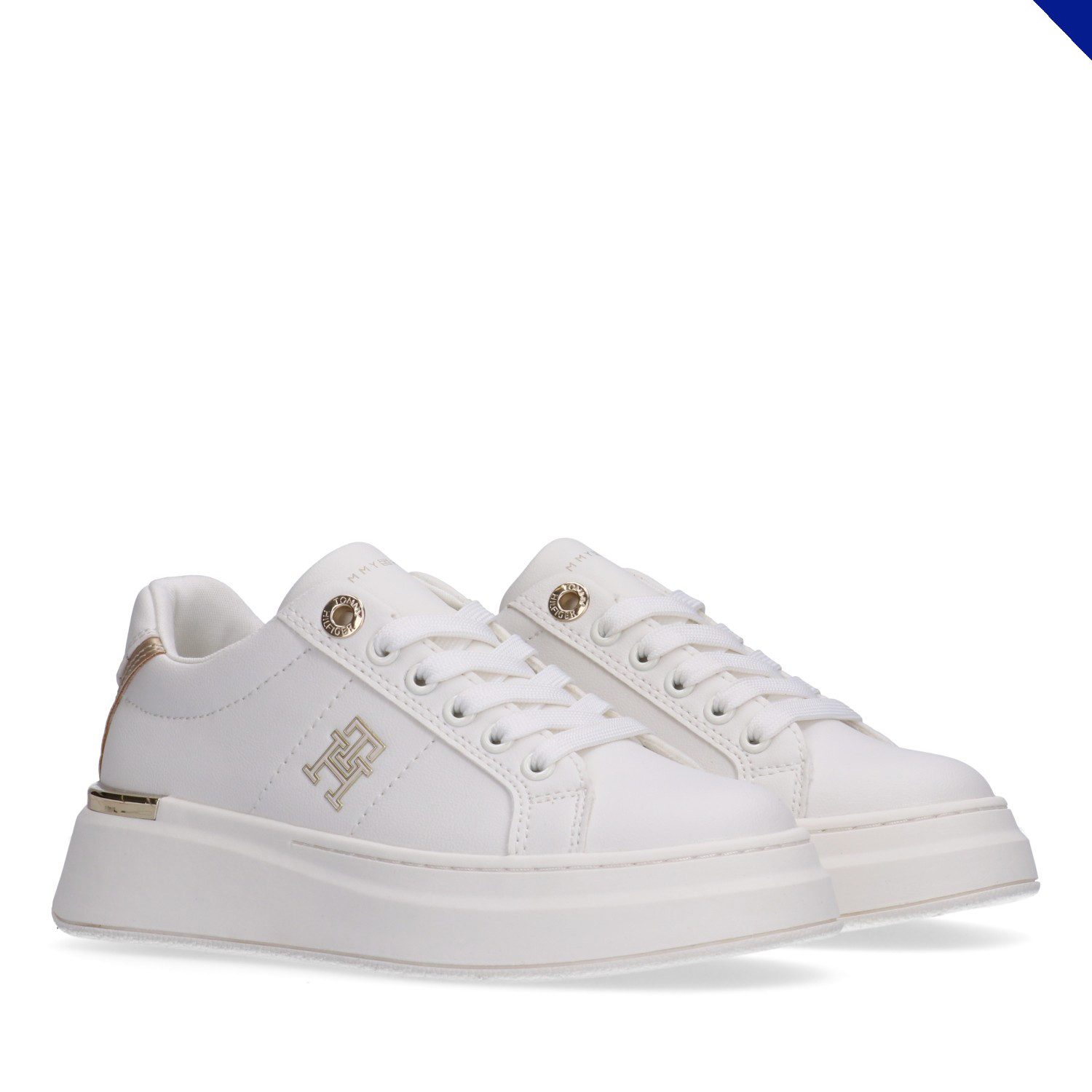 Tommy Hilfiger Кроссовки Plateausneaker, Schnürschuh mit Metallic Einsatz