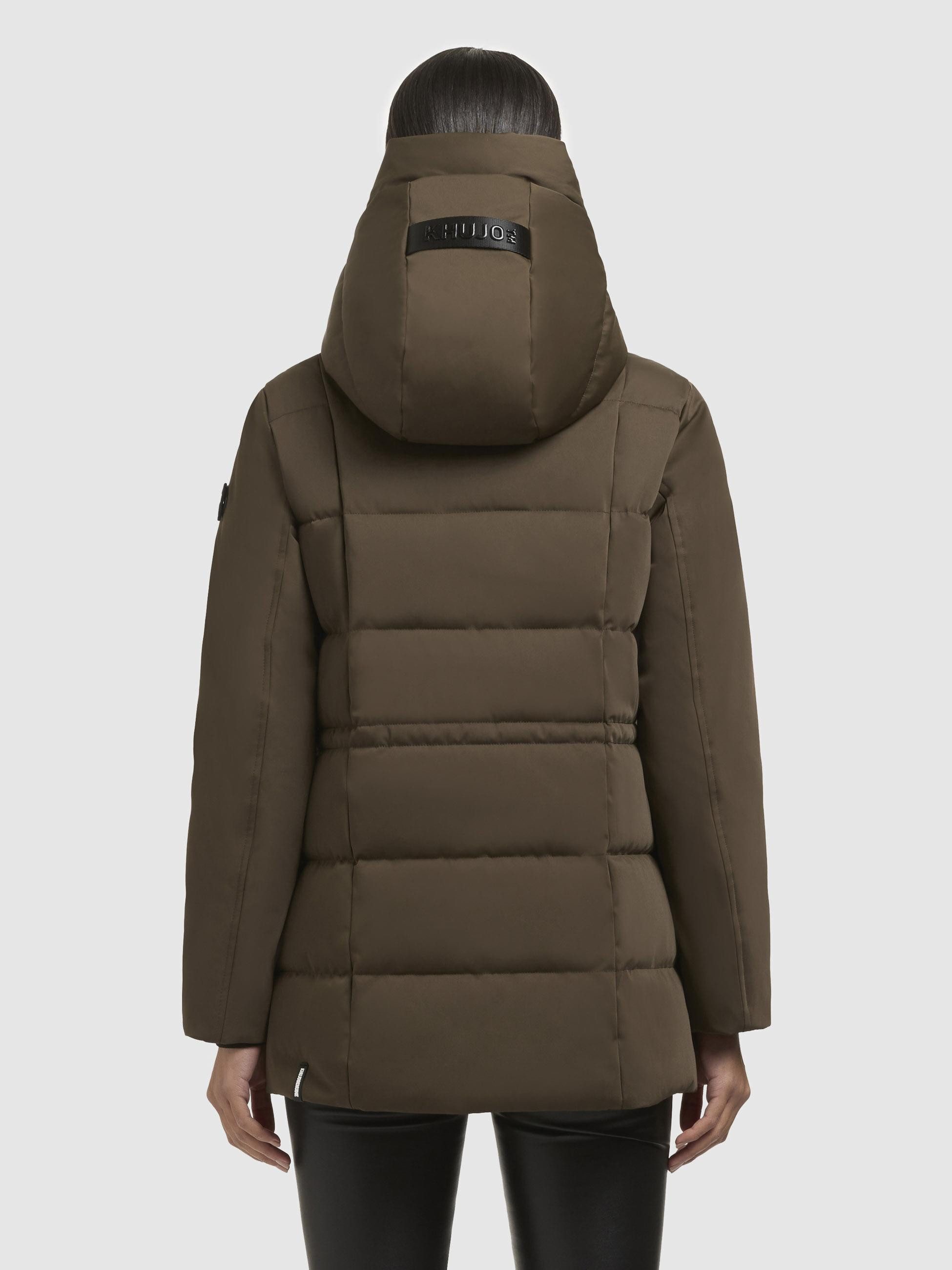 khujo Winterjacke Palla-YM Damen Wintermantel mit verstellbarer Kapuze