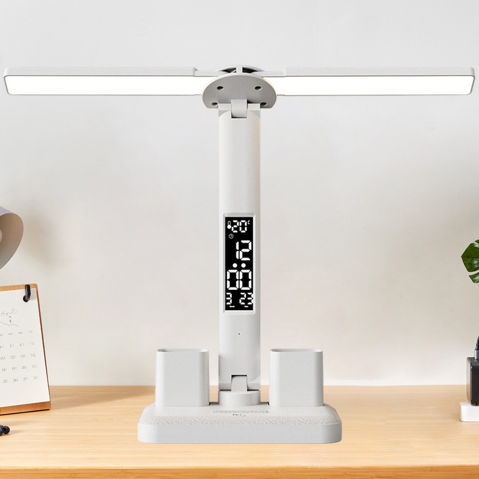 REDOM LED Schreibtischlampe Tischlampe mit Doppel-Lampenkopf günstig online kaufen