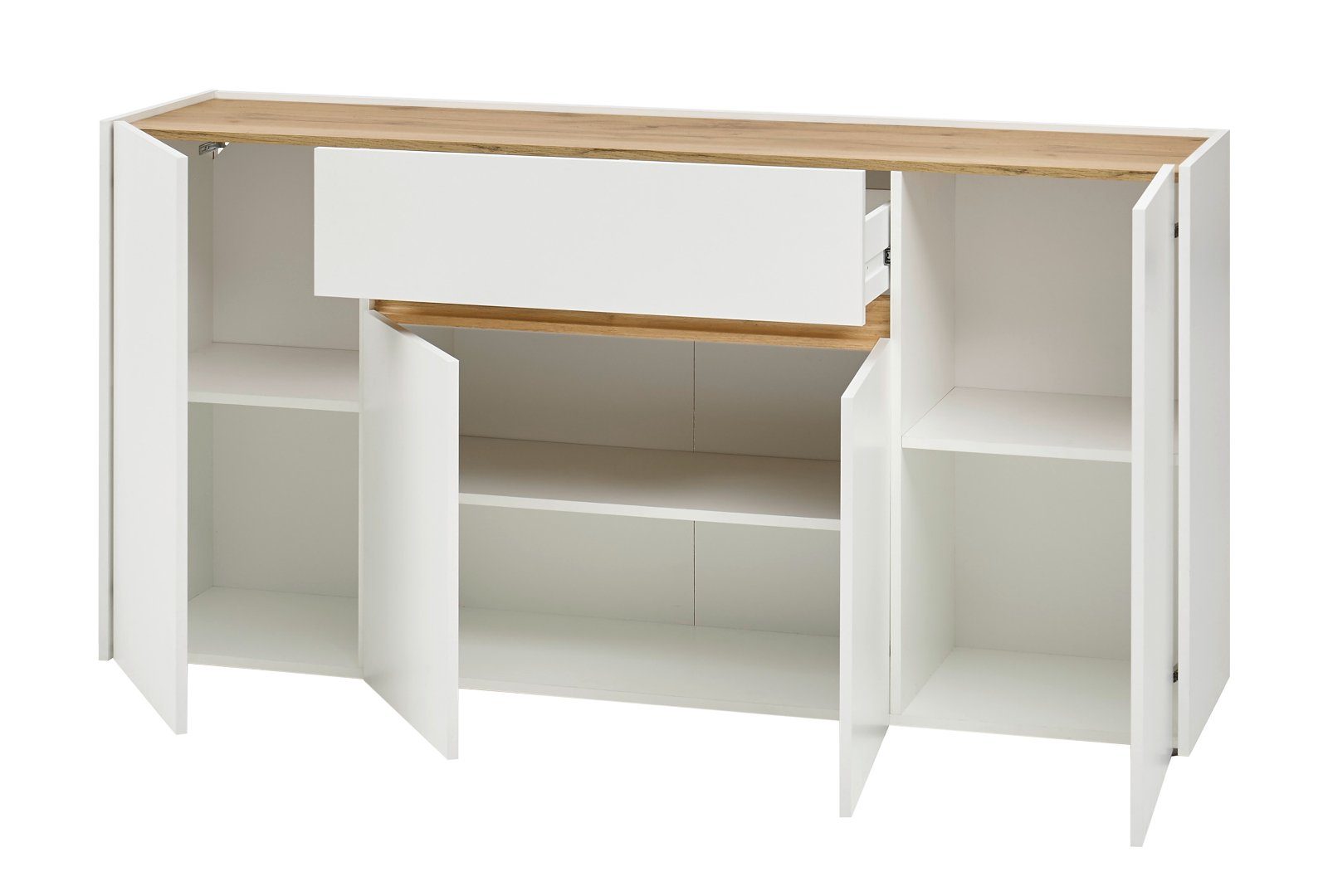 Furn.Design Sideboard Center (Kommode in weiß mit Wotan Eiche, 170 x 87 cm), mit Schublade. € 364,49