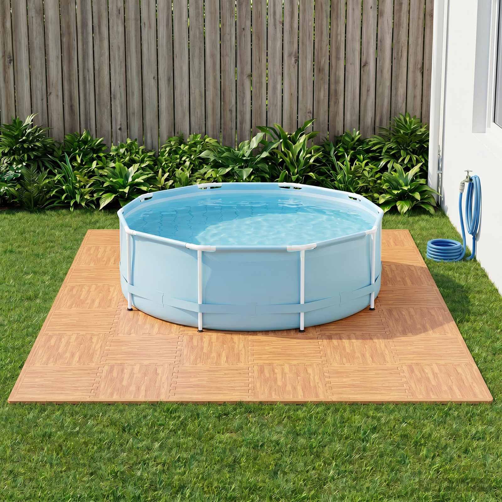 vidaXL Pool-Abdeckplane vidaXL Pool Bodenschutzmatte 40 stk. Holz 14,4 m² EVA-Schaum