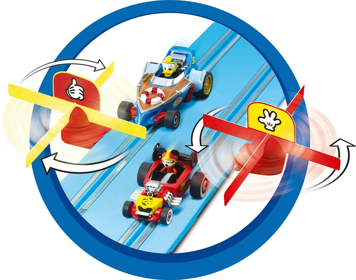 FIRST Race Carrera® (Streckenlänge Mickey's Autorennbahn Komplettset 2.4 2 (Set), ab m), 3 Rennbahn Fun Jahren inkl. Spielzeugautos