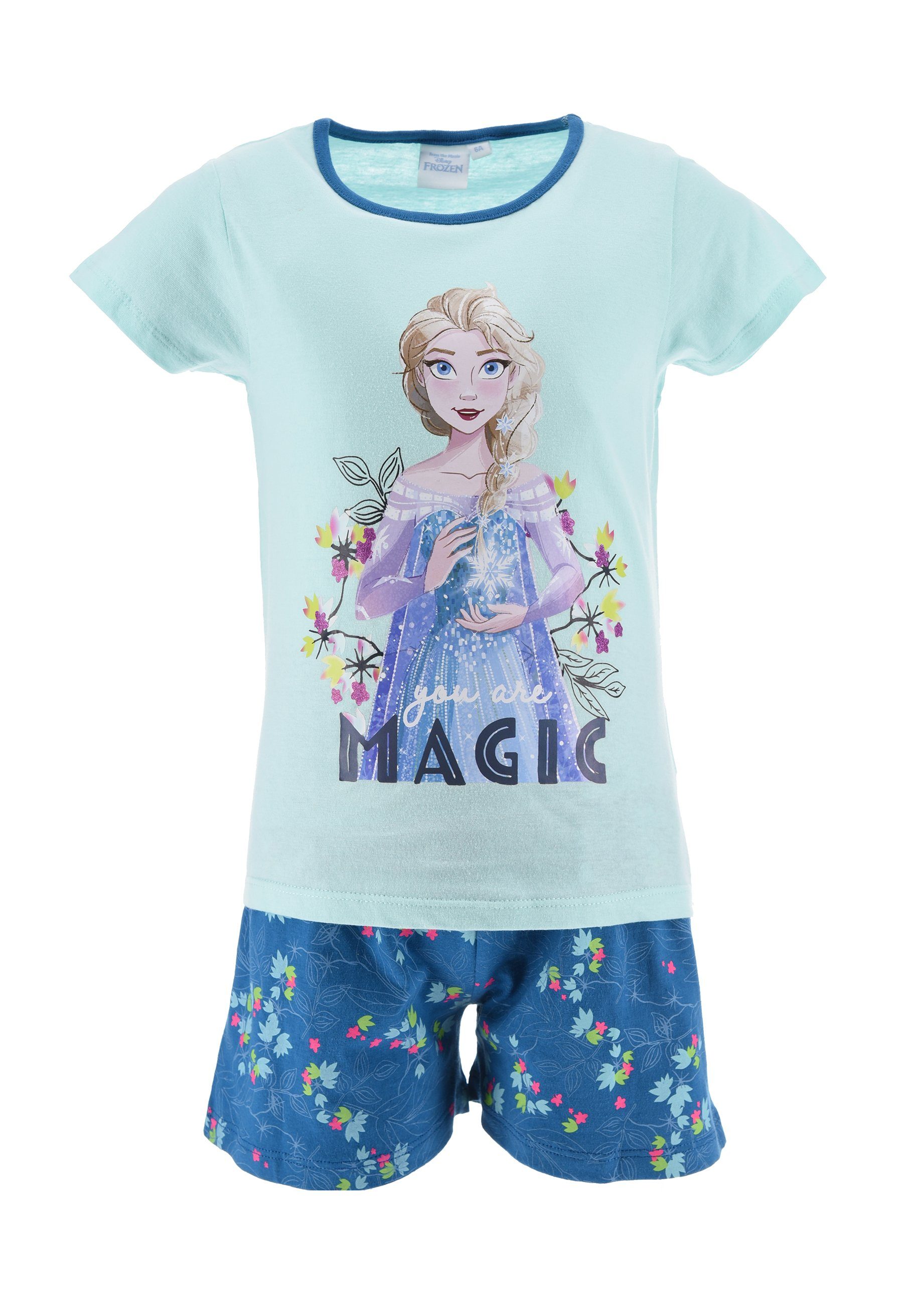 Disney Frozen Shorty Die Eiskönigin Elsa Mädchen Schlafanzug Pyjama (2 tlg)