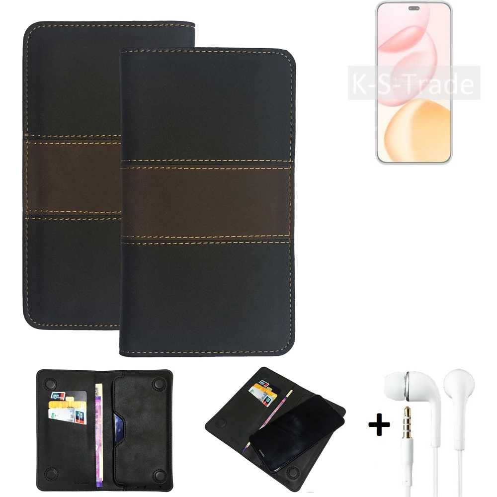 K-S-Trade Handyhülle für Honor 400 Pro, Handyhülle + Kopfhörer Schutzhülle Walletcase Bookstyle Tasche
