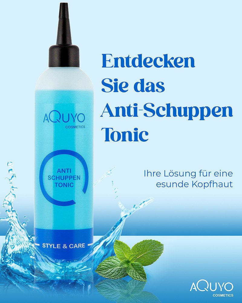 AQUYO Cosmetics Haartonikum Anti-Schuppen-Tonic zur Pflege bei trockener und juckender Kopfhaut