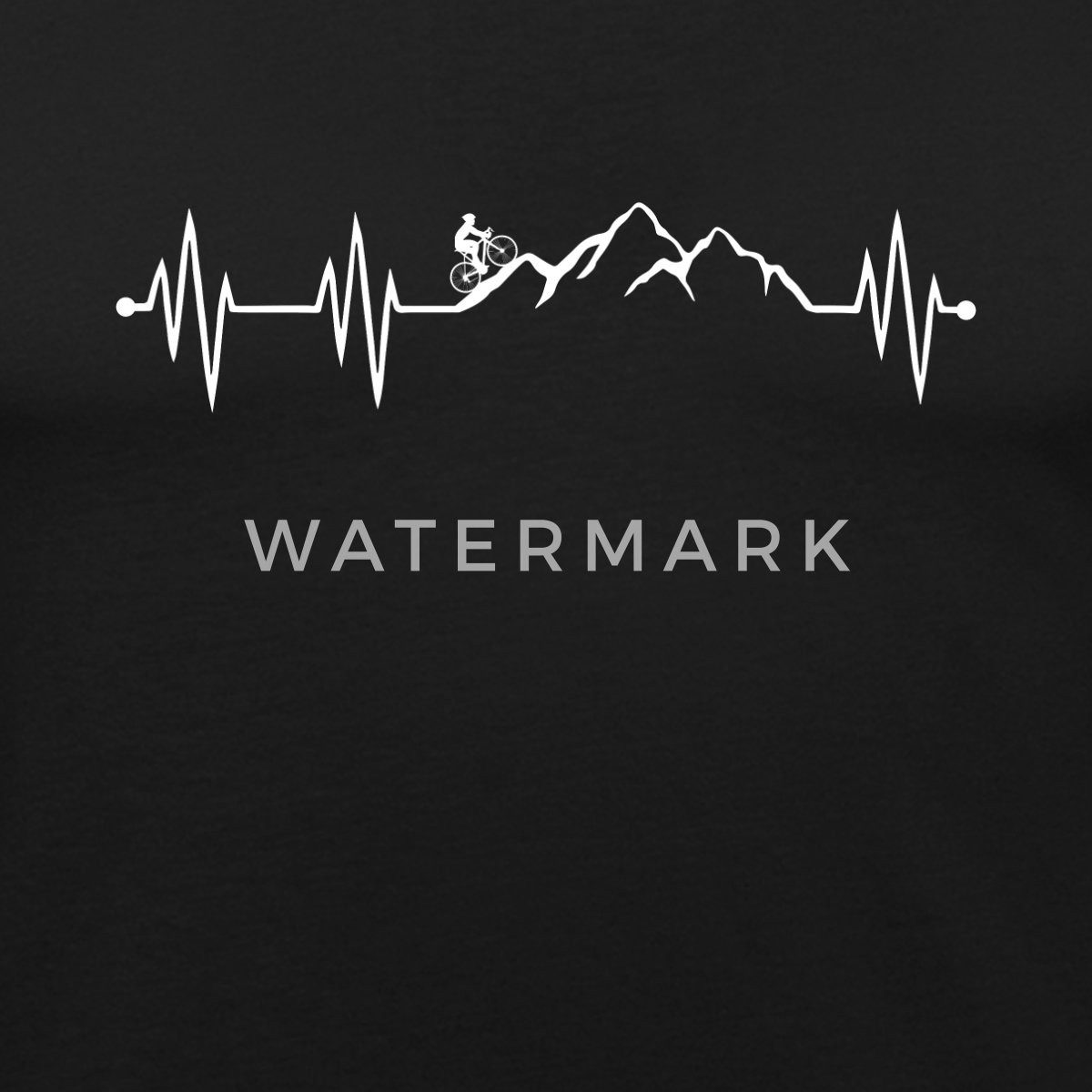 Spreadshirt T-Shirt Mountainbike EKG Fahrrad Bike Berge Herren Slim Fit T-Shirt (1-tlg)