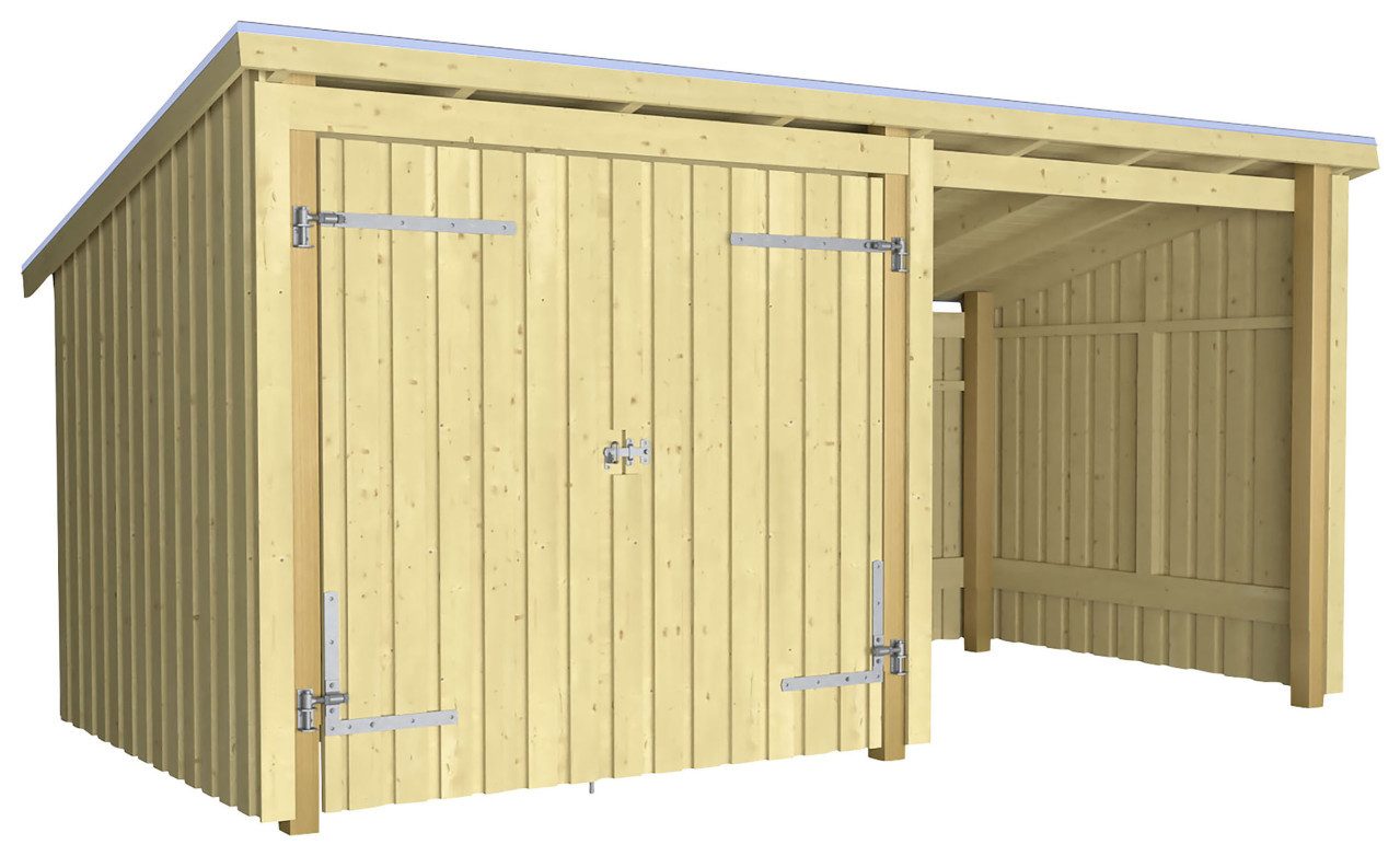 PLUS Gartenhaus Plus Gartenhaus Nordic Multi 416 x 208 cm natur