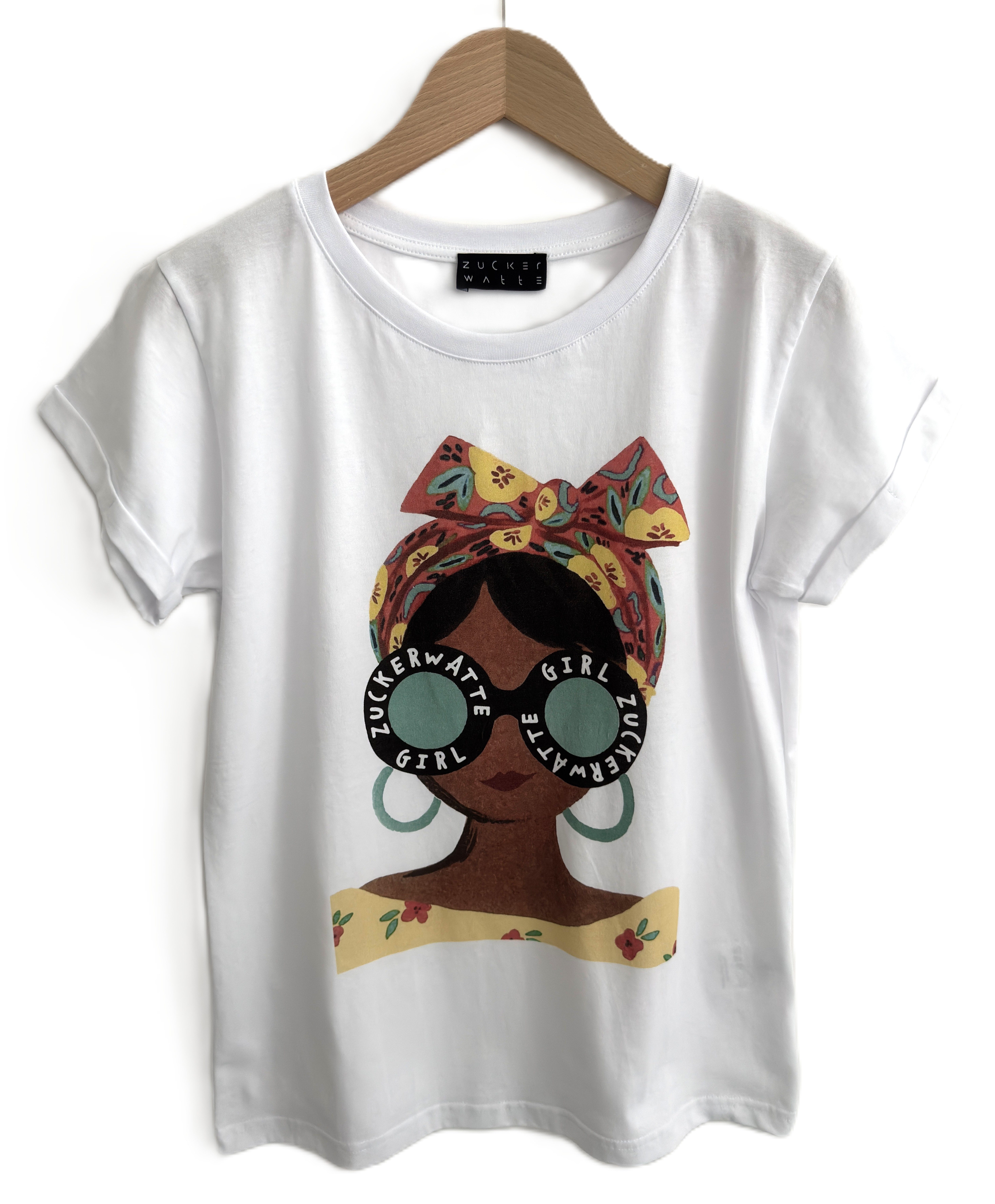 Zuckerwatte Kurzarmshirt mit modischen Frontdruck aus günstig online kaufen