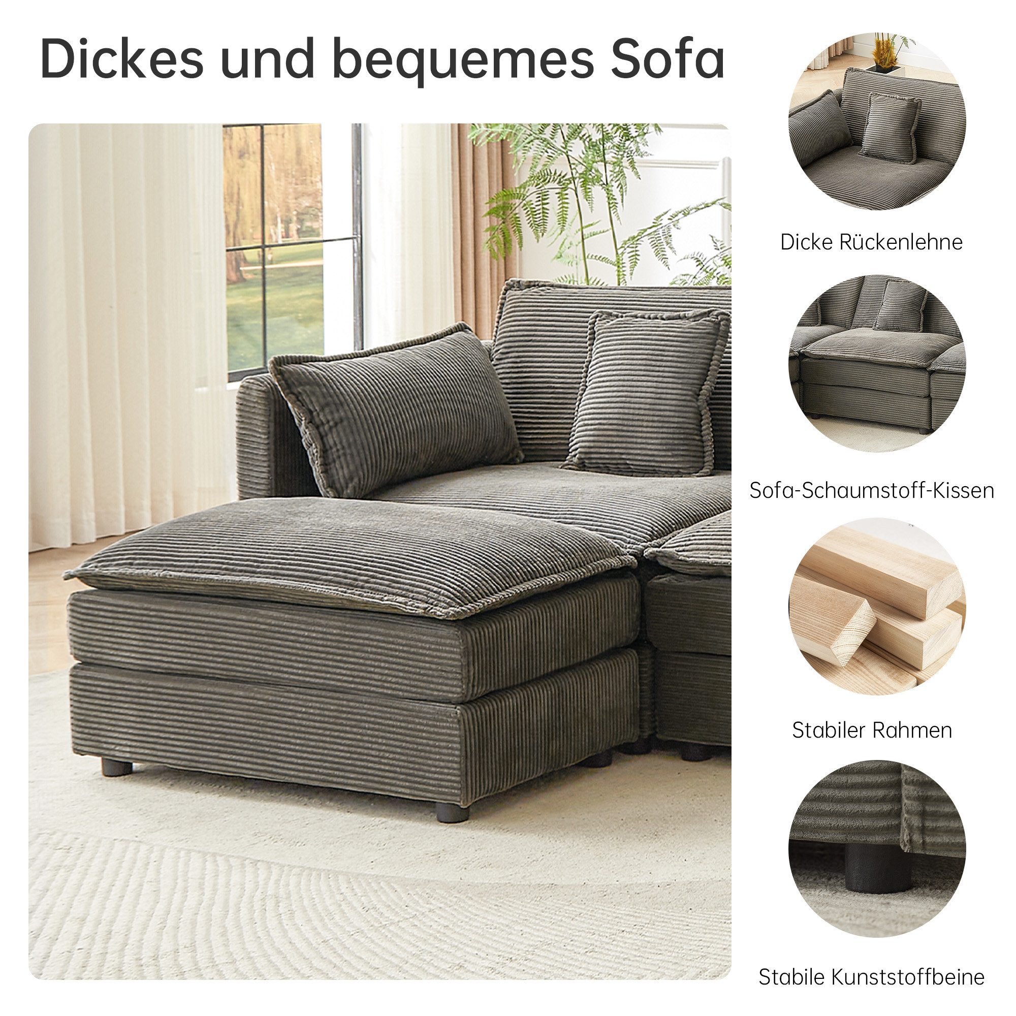 2-Personen-Sitz Grau