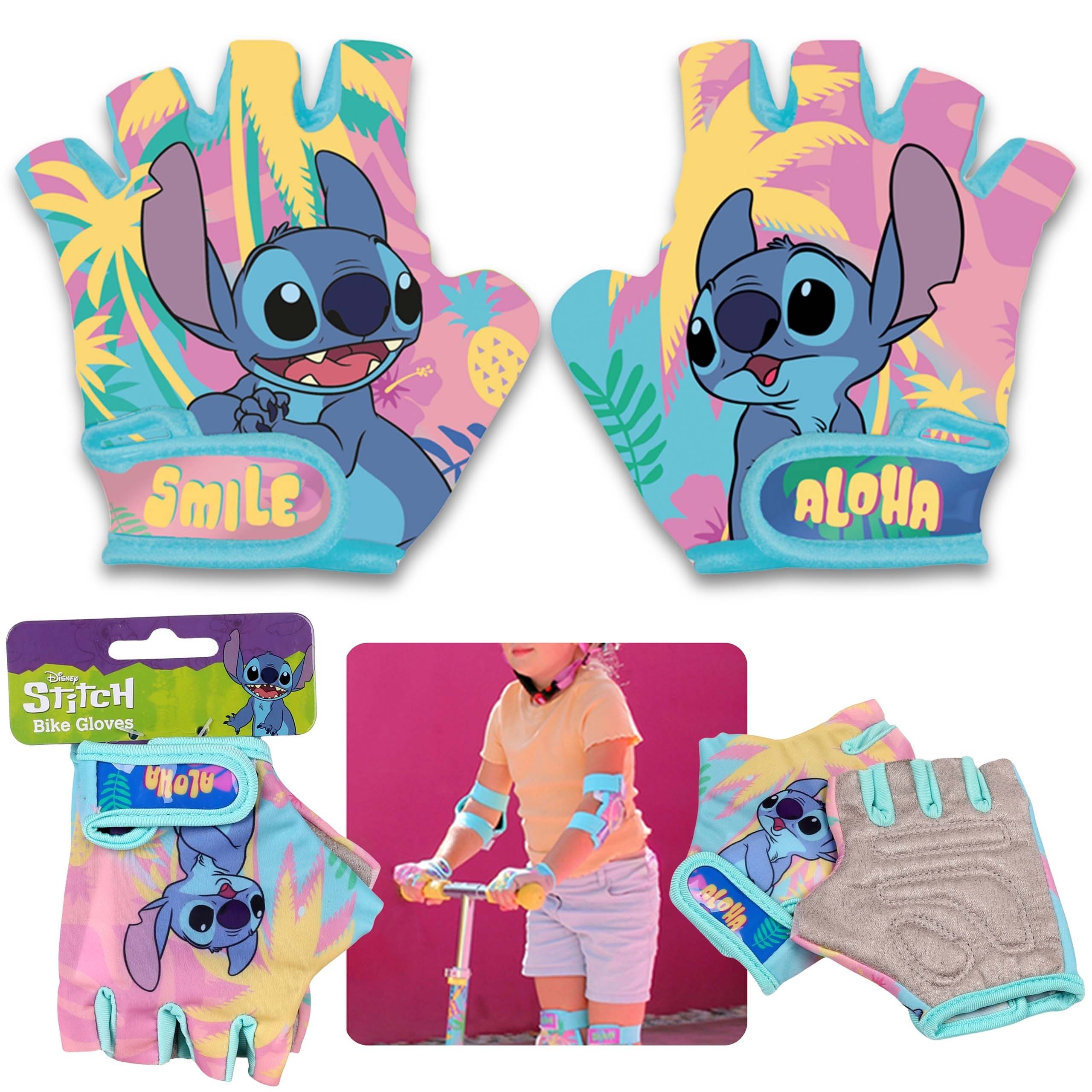 Disney Fahrradhandschuhe DISNEY Stitch Kinder Fahrrad-Handschuhe für Mädchen