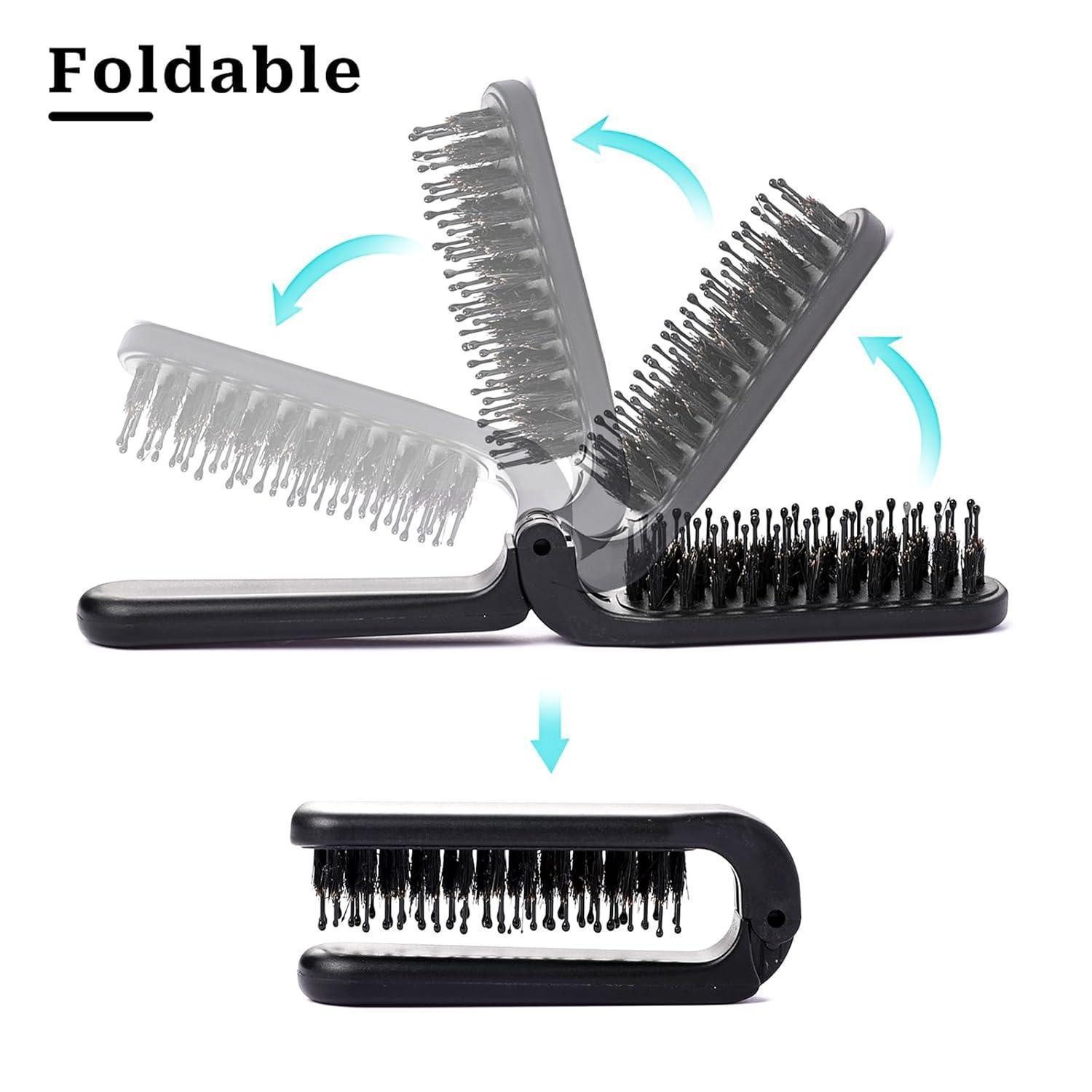 LuxusKollektion Haarbürste Faltbare Haarbürste 2er Pack tragbar Reise Haarbürste