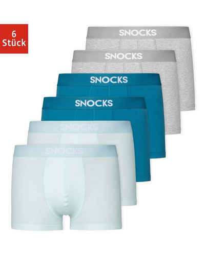 SNOCKS Boxershorts mit Streifen Enge Unterhosen Herren Männer (6-St) aus Bio-Baumwolle, ohne kratzenden Zettel