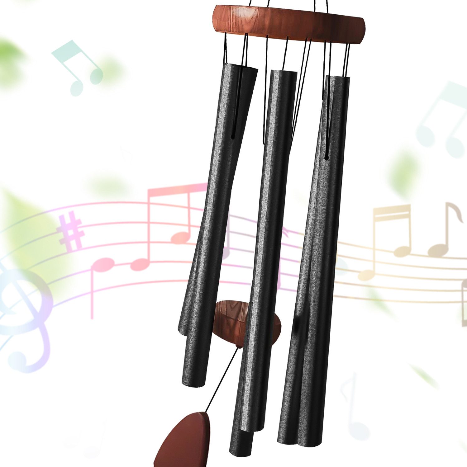 MOPUEA Windspiel Chime Klangspiel Draußen Windspiele 6 Rohre Heimdekoration (Tiefer, beruhigender Klang, 1 St., Elegante Dekoration für Haus und Garten), Hochwertige und wetterbeständige Materialien