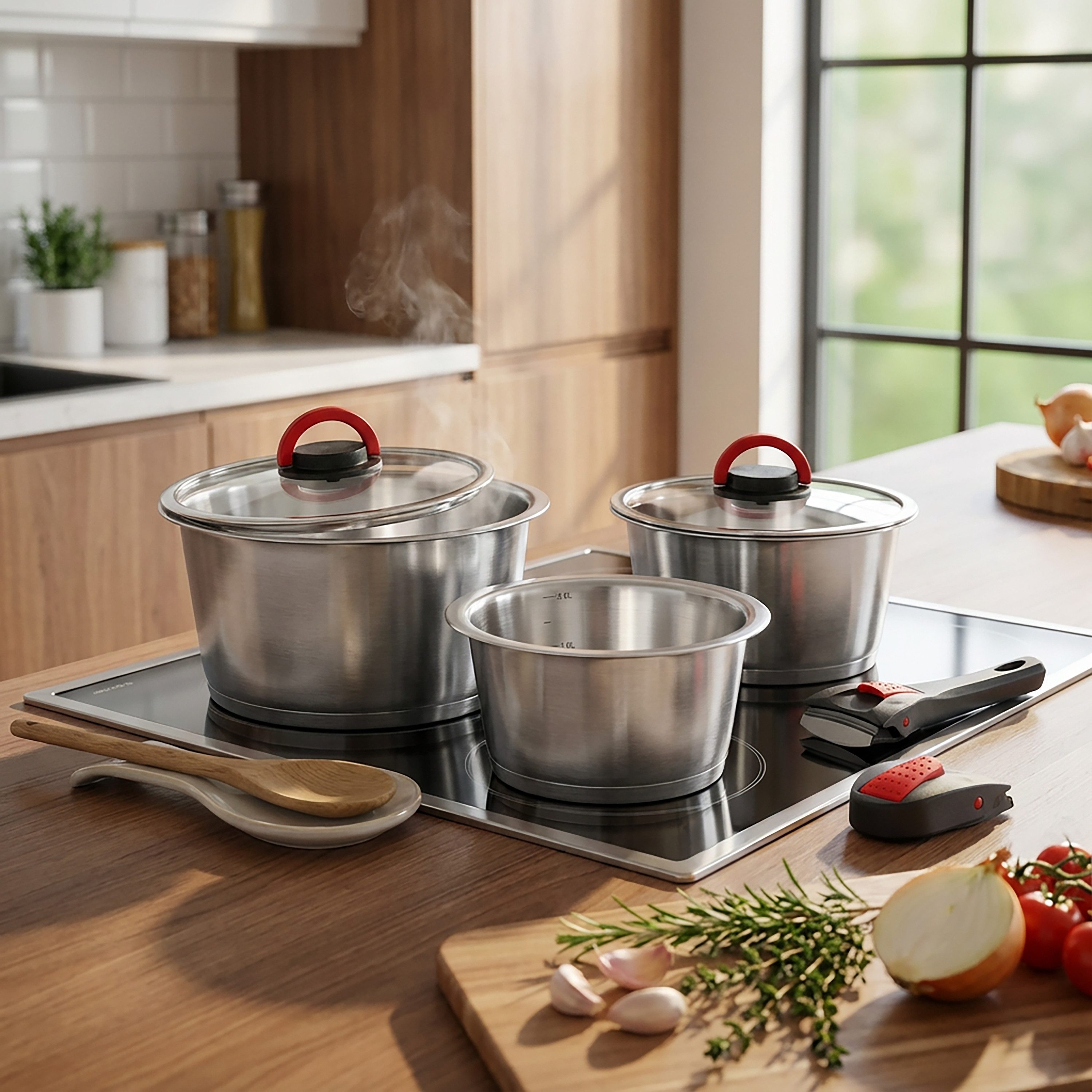 Kuppels Topfdeckel QUICK CLACK PRO, (Glasdeckel, 1-tlg), einklappbarer Deckel