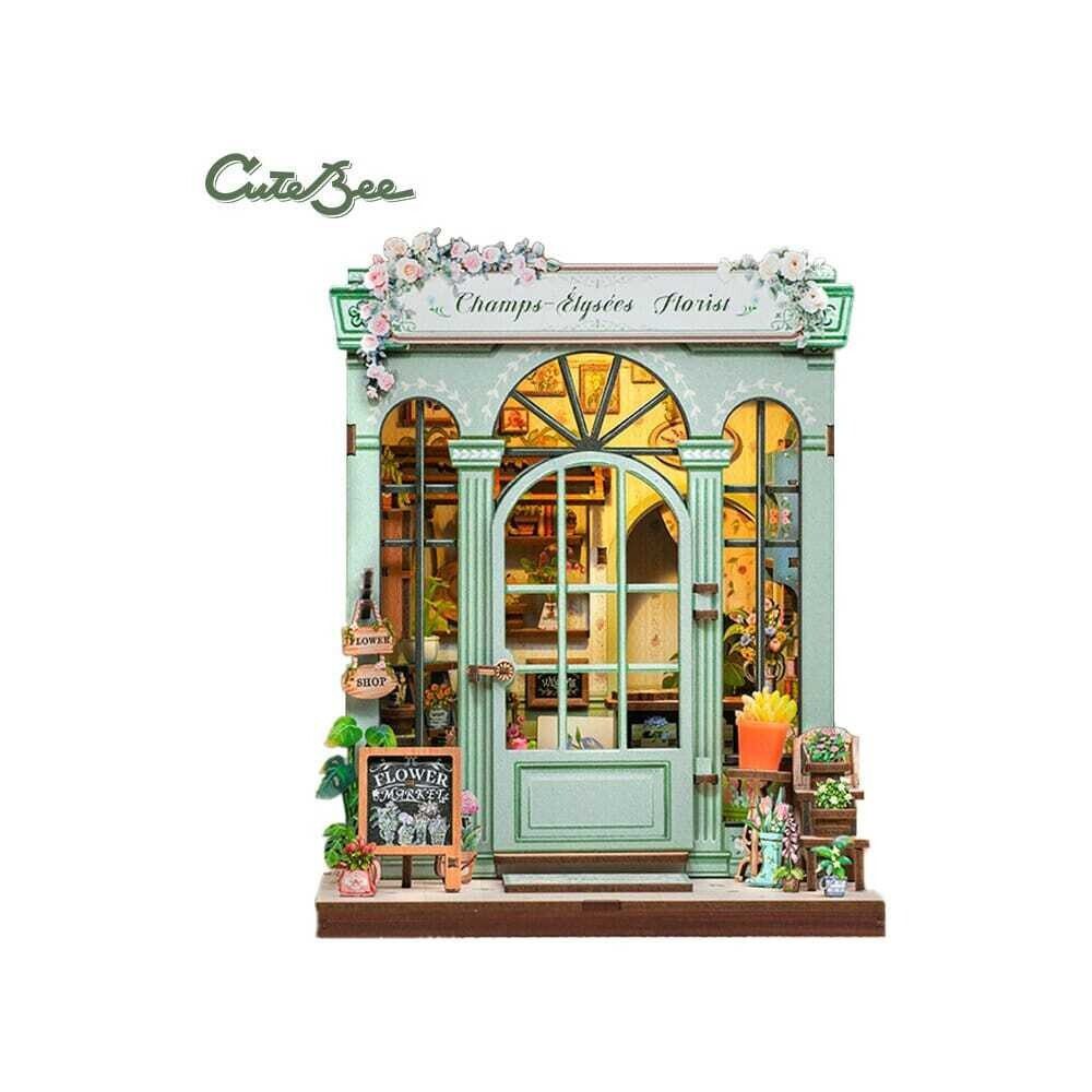 Cutebee Modellbausatz Miniature House Model Kit Champs-Élysées Florist 18 x 16 cm