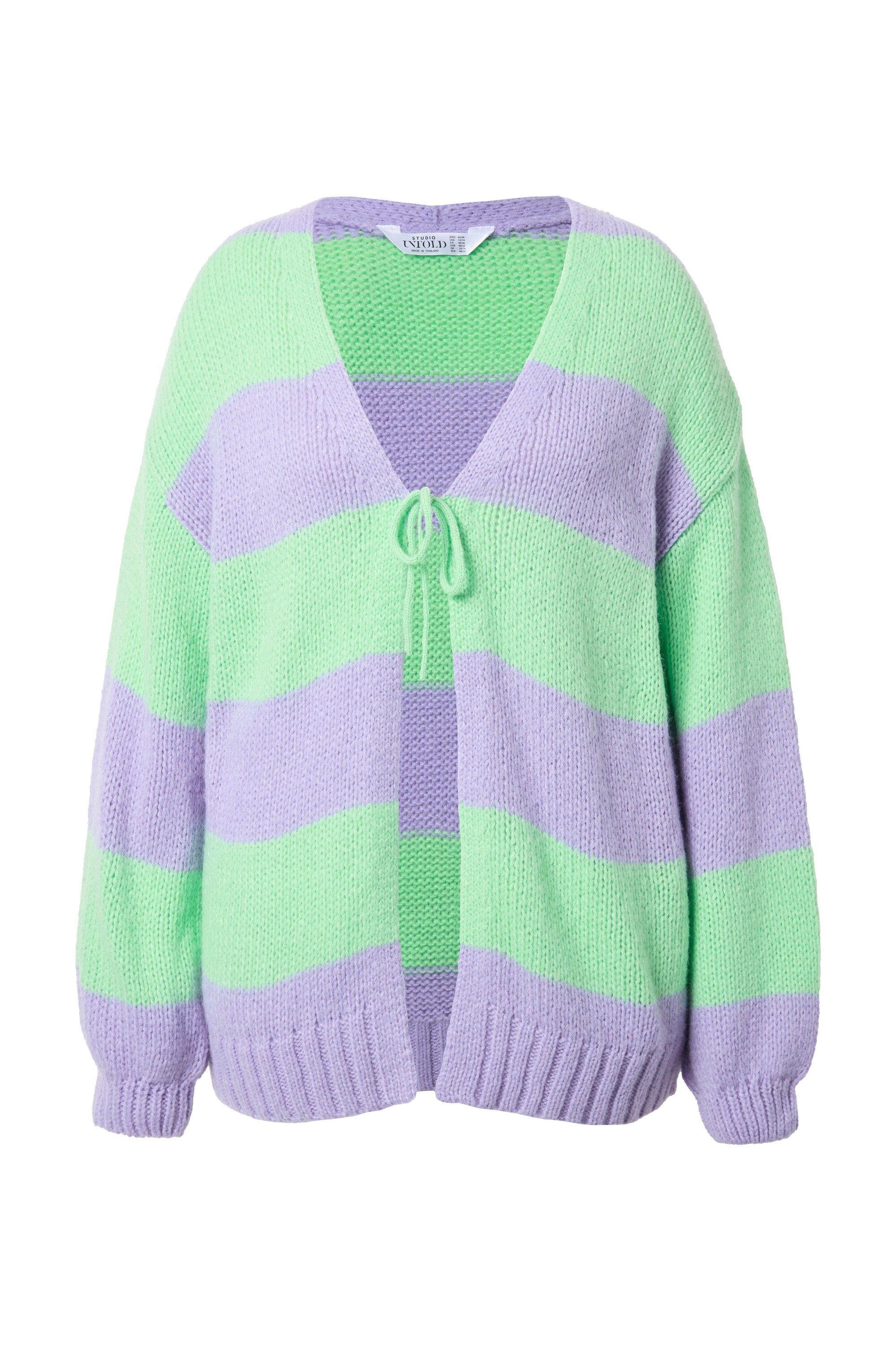 Studio Untold Strickjacke Strickjacke oversized Blockstreifen Bindeband günstig online kaufen