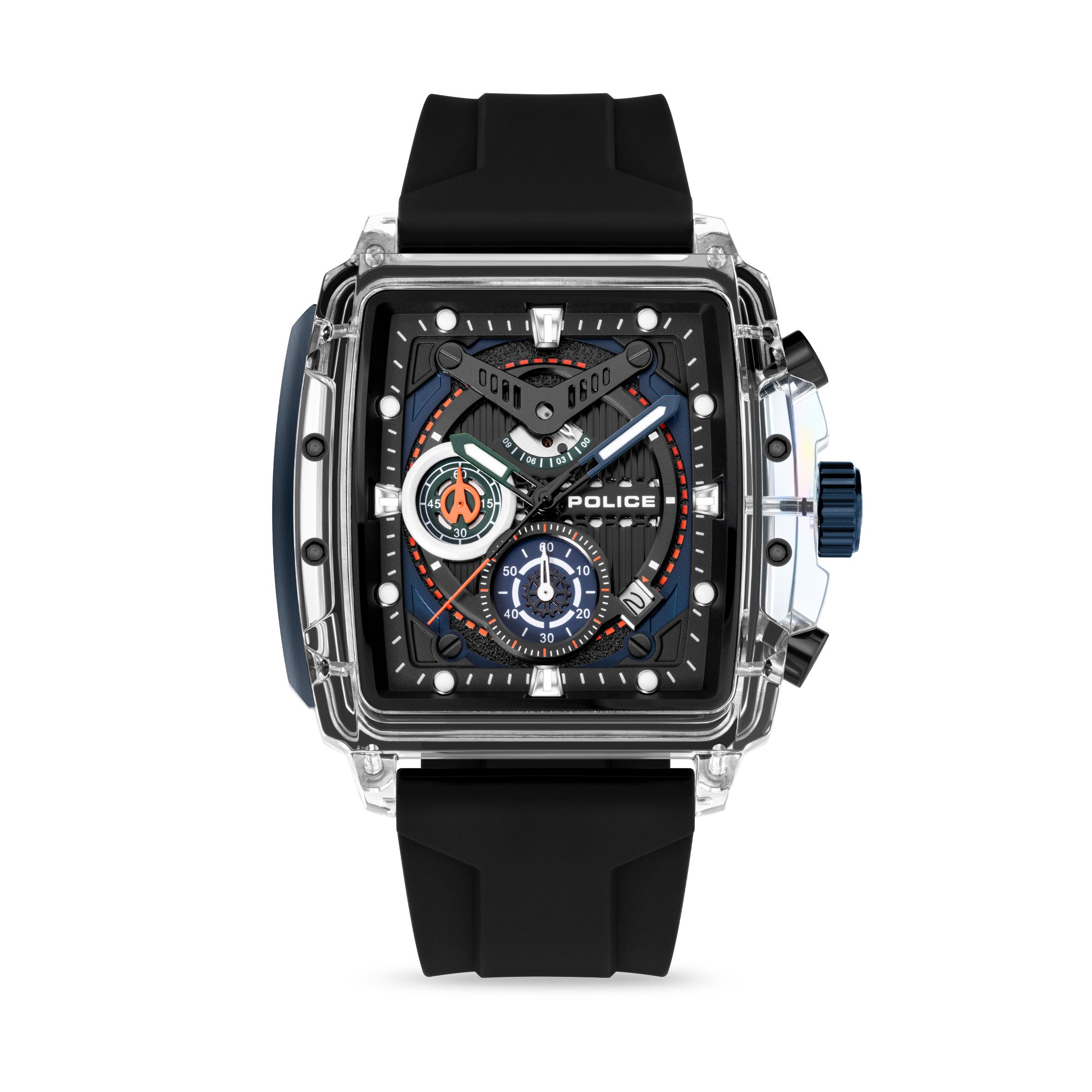 Police Chronograph Clout PEWGO0052401, Quarzuhr, Armbanduhr, Herrenuhr, Silikonarmband, analog, Tag