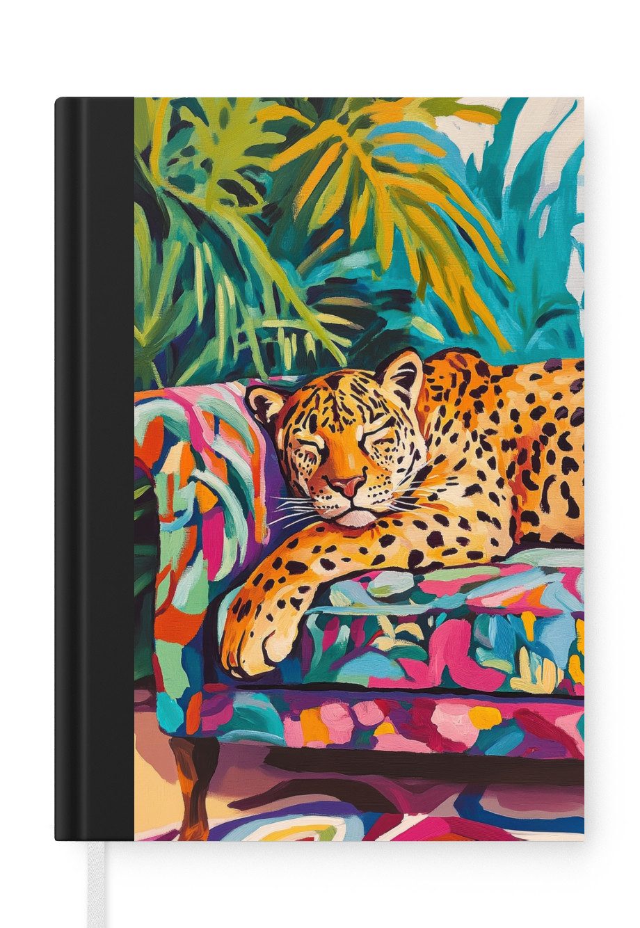 MuchoWow Notizbuch Leopard - Bunt - Tropisch, Notebook, Notizblock a5, Tagebuch, Journal Liniert