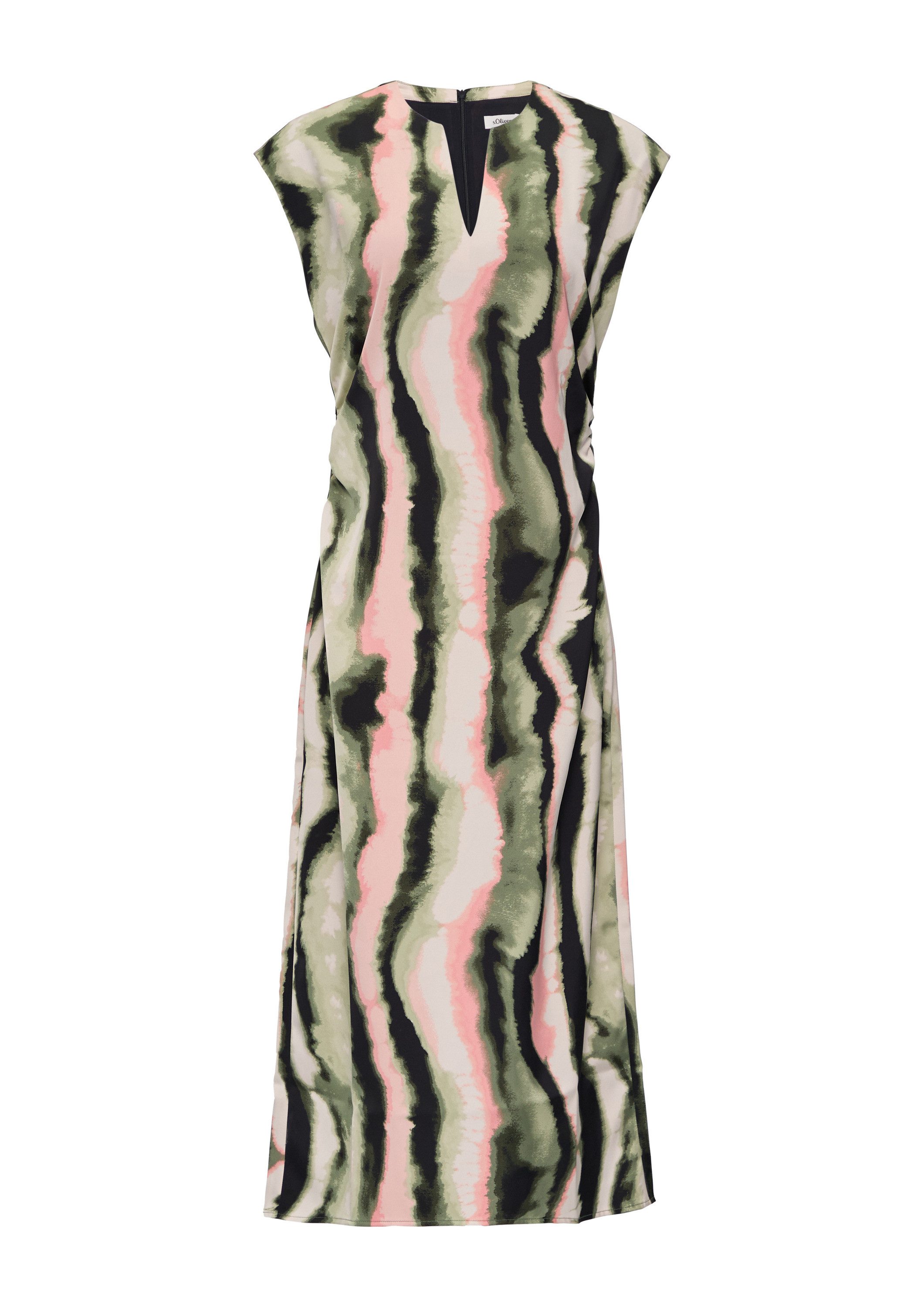 s.Oliver Maxikleid Kleid Midi-Satinkleid mit V-Ausschnitt günstig online kaufen