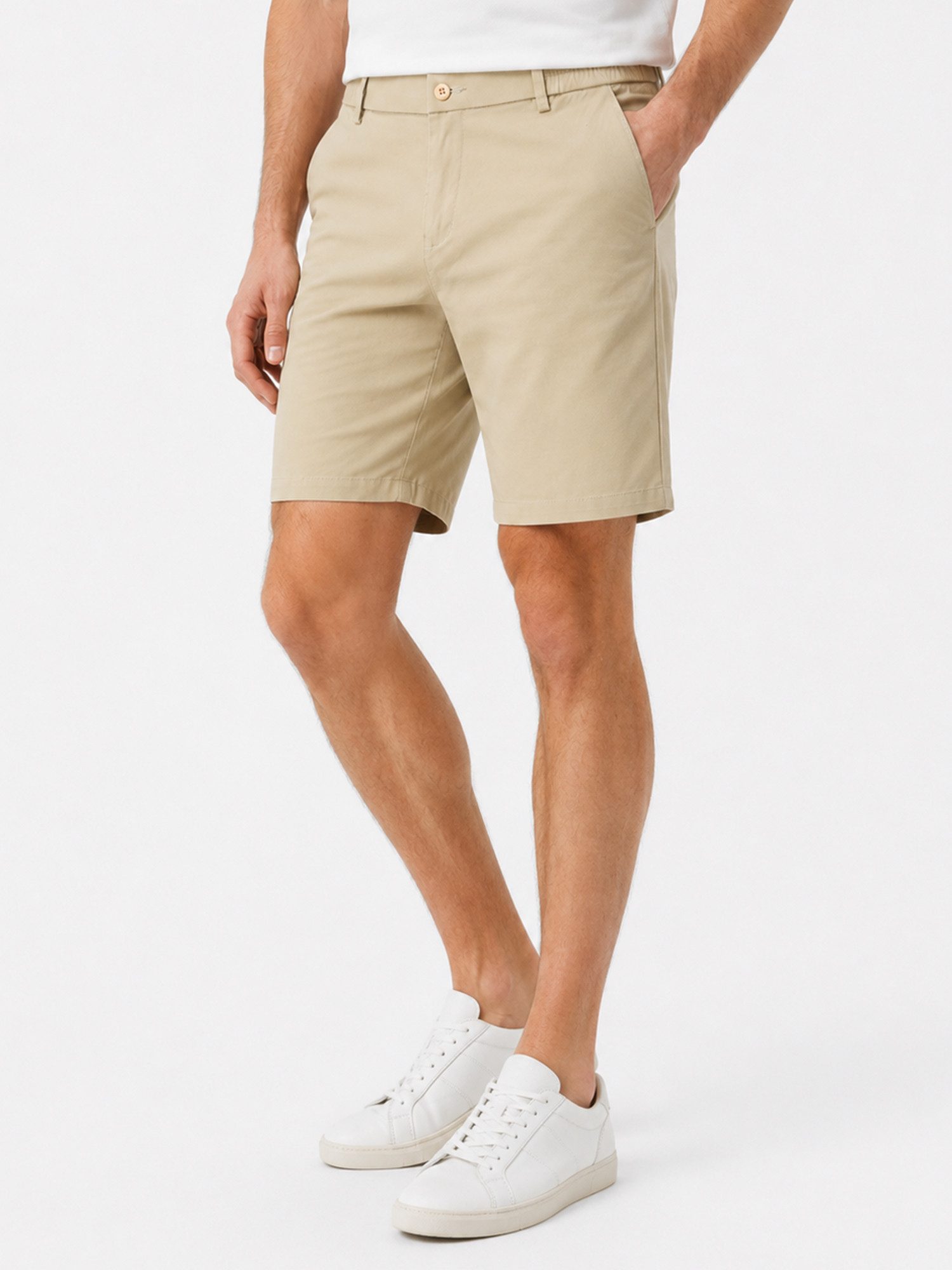 Allthemen Chinoshorts Herren 5-Pocket-Shorts mit gerader Passform aus Baumwolle Kurze Hose