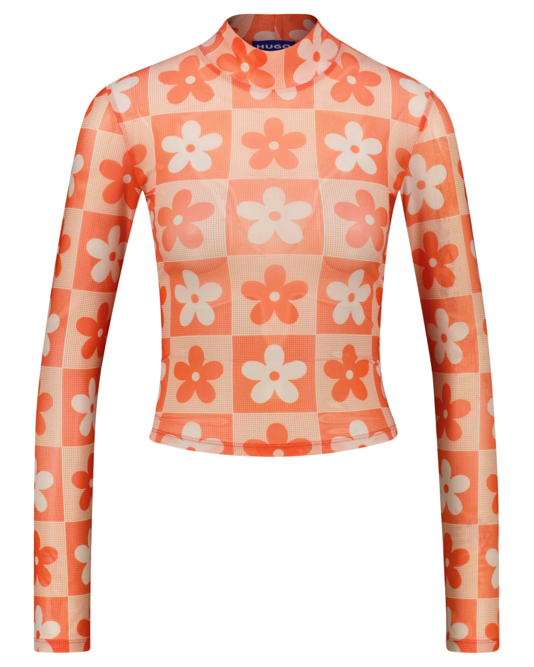 HUGO T-Shirt Damen Longsleeve aus Mesh günstig online kaufen